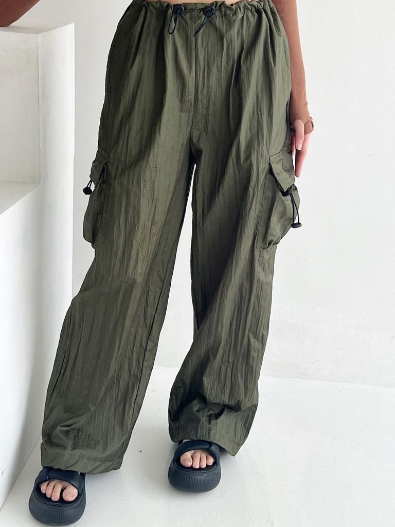 Drawstring Parachute Pants