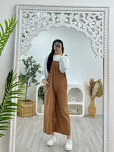 Load image into Gallery viewer, Ruffle Linen Pinafore Jumpsuit