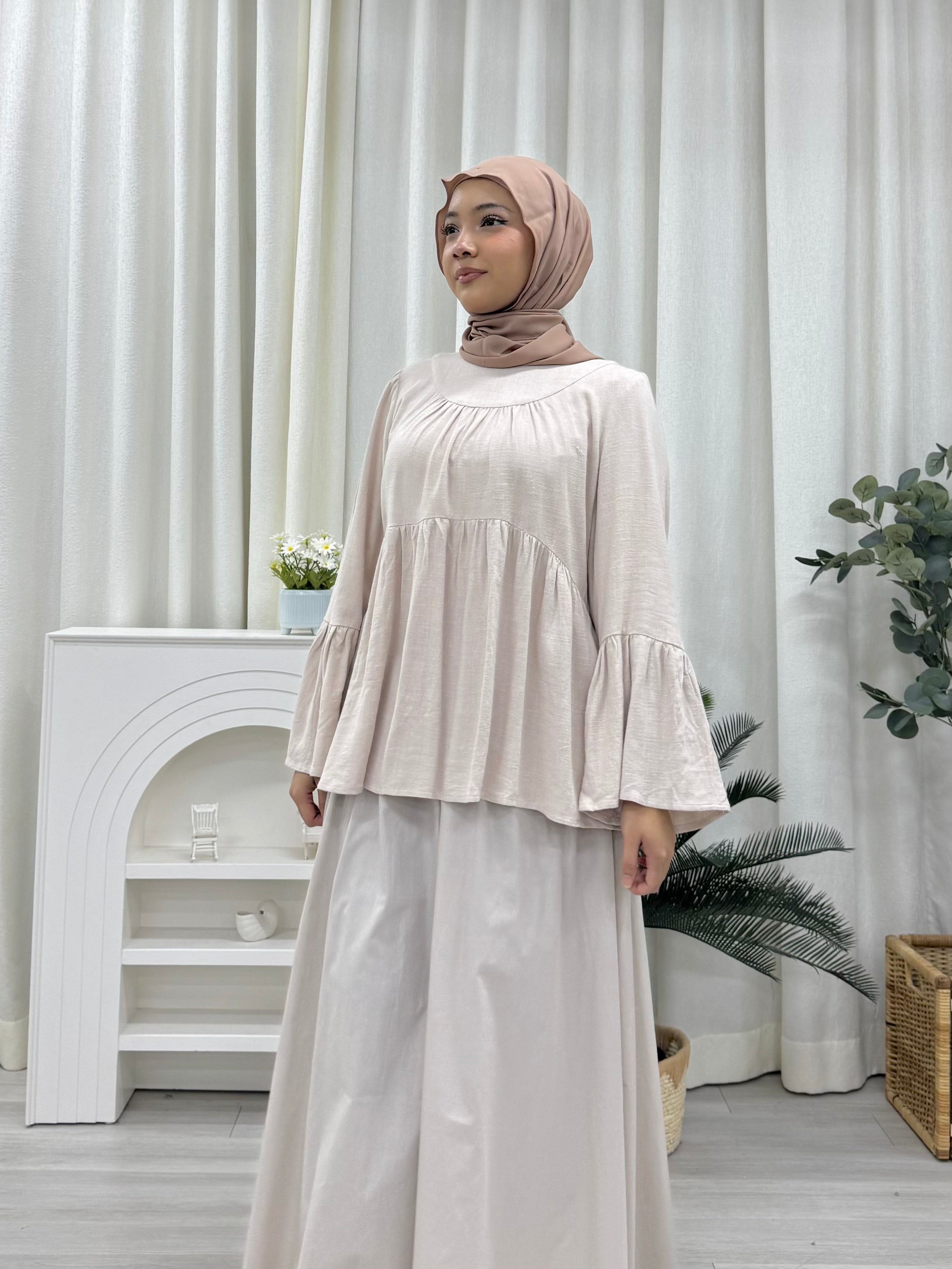 Swan Bell Wing Top Linen Pockets