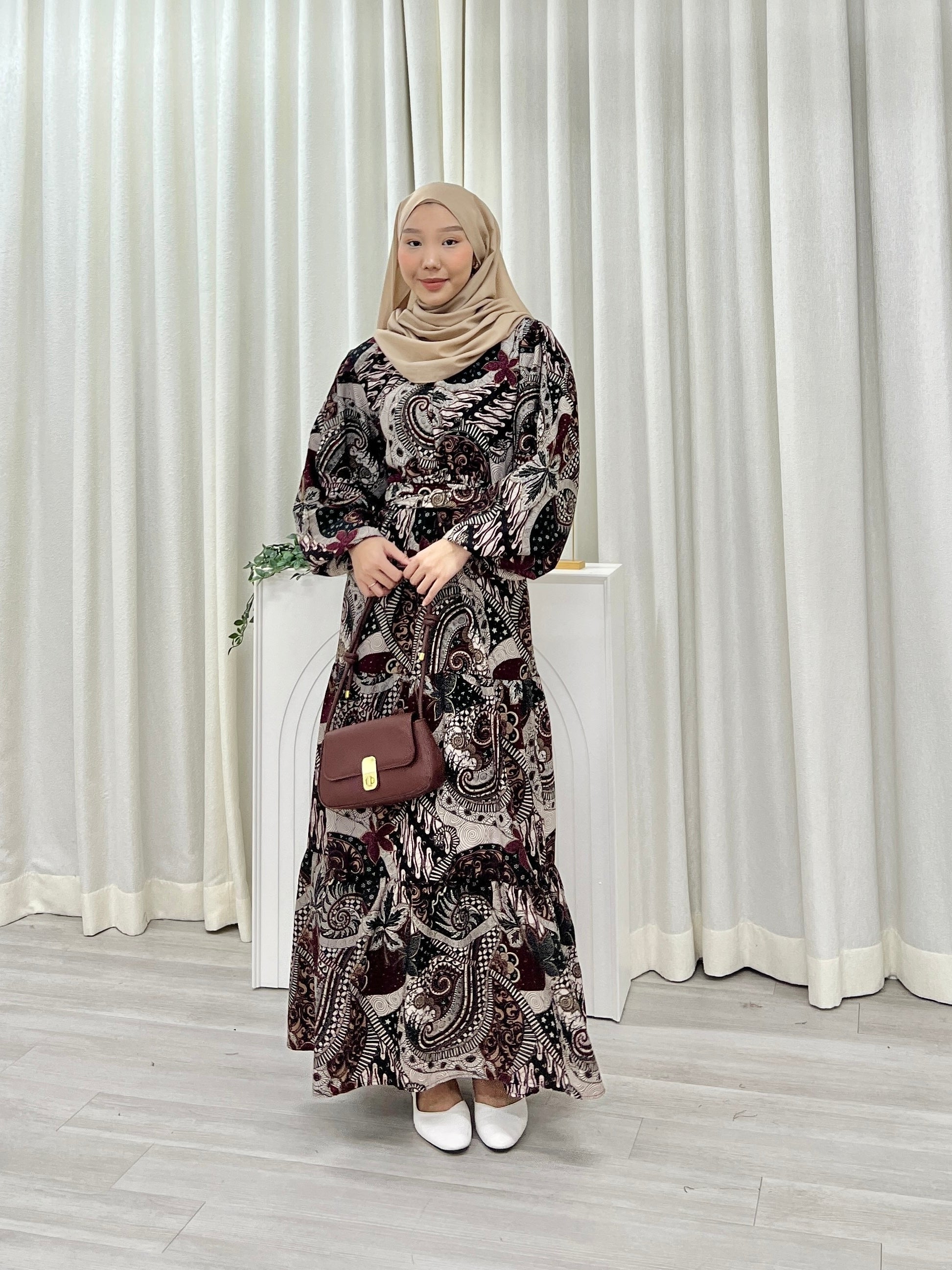 Batik Balloon Sleeve Dress - Jihan