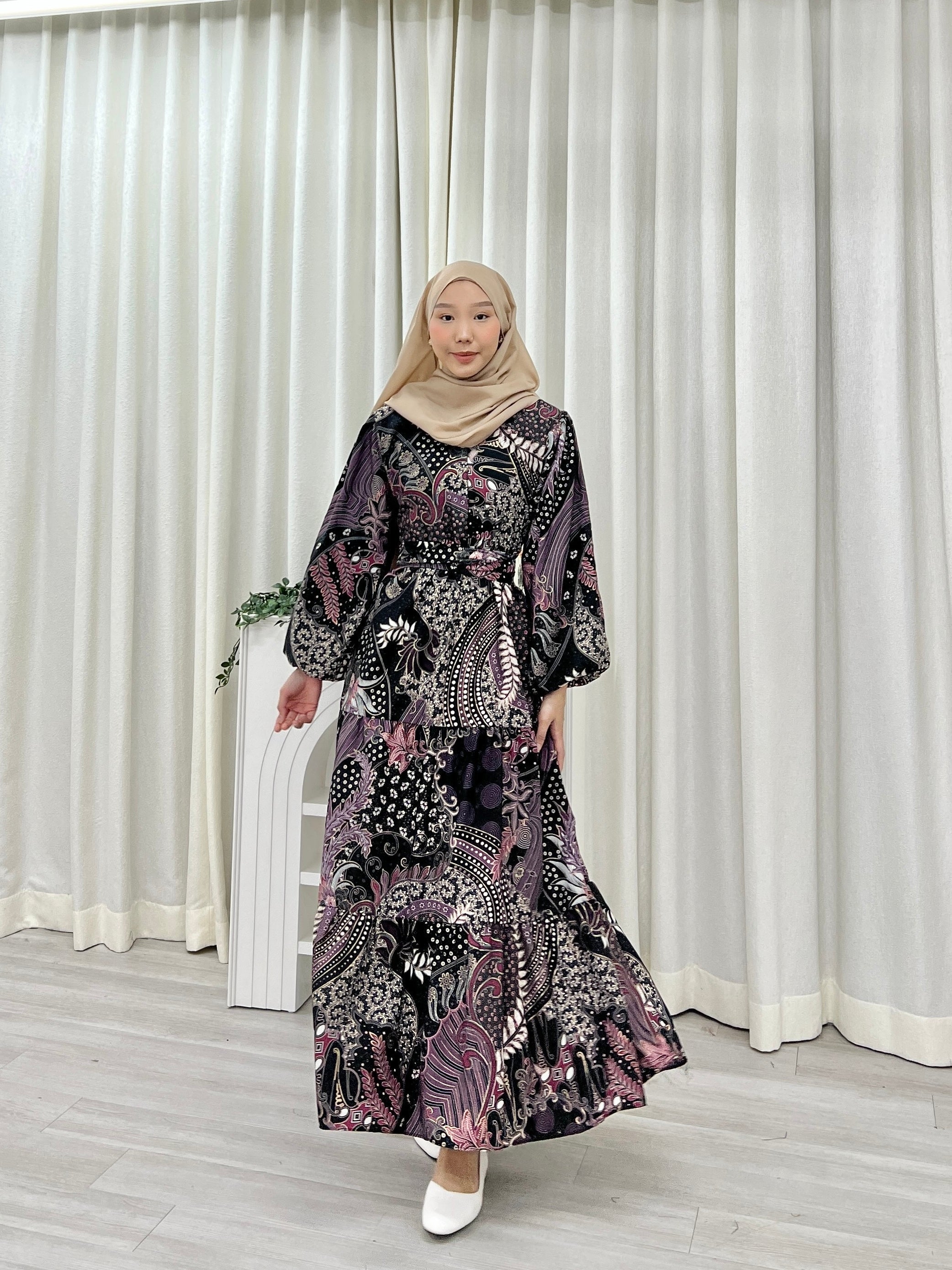 Batik Balloon Sleeve Dress - Murni