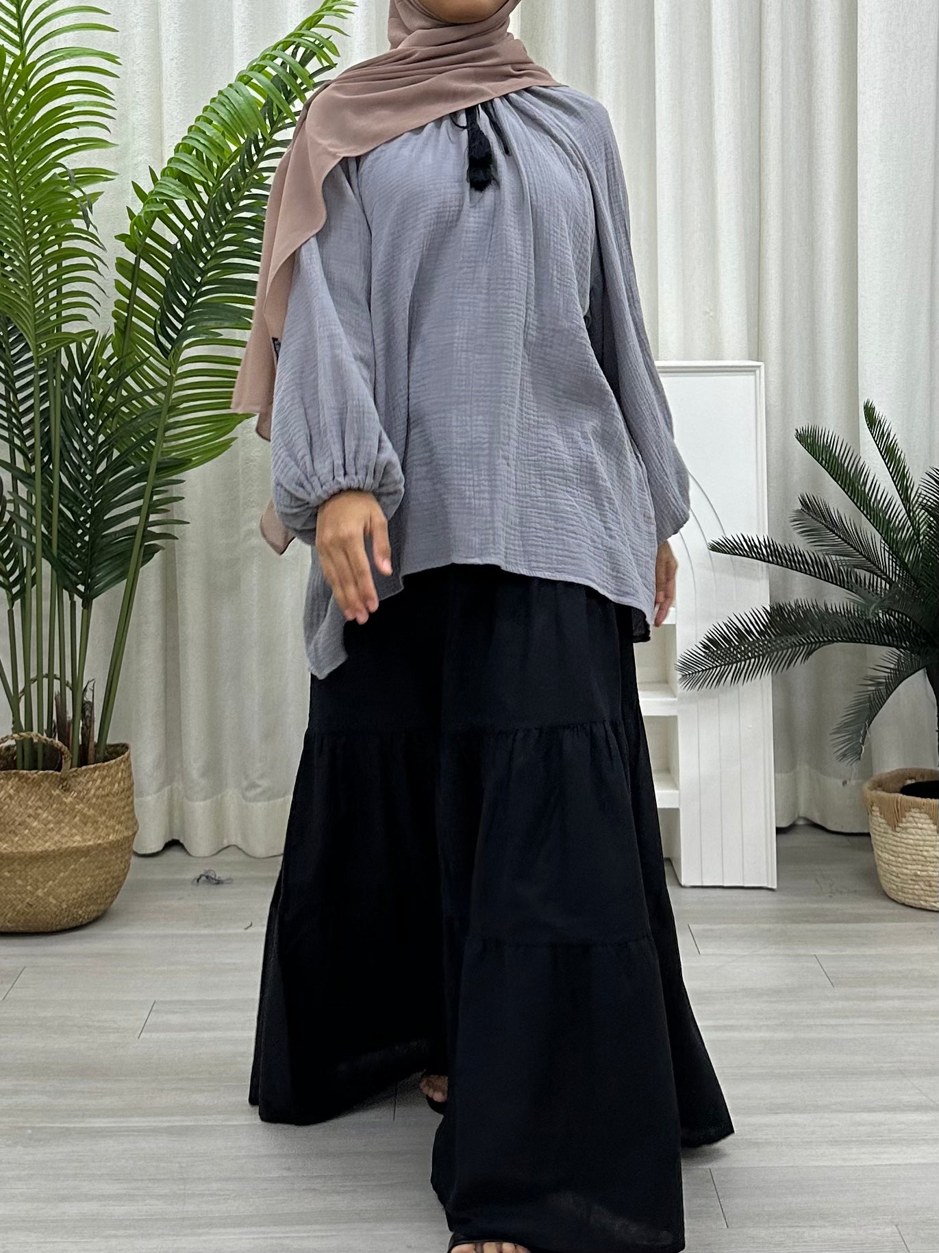 Tassel Cotton Foam Blouse