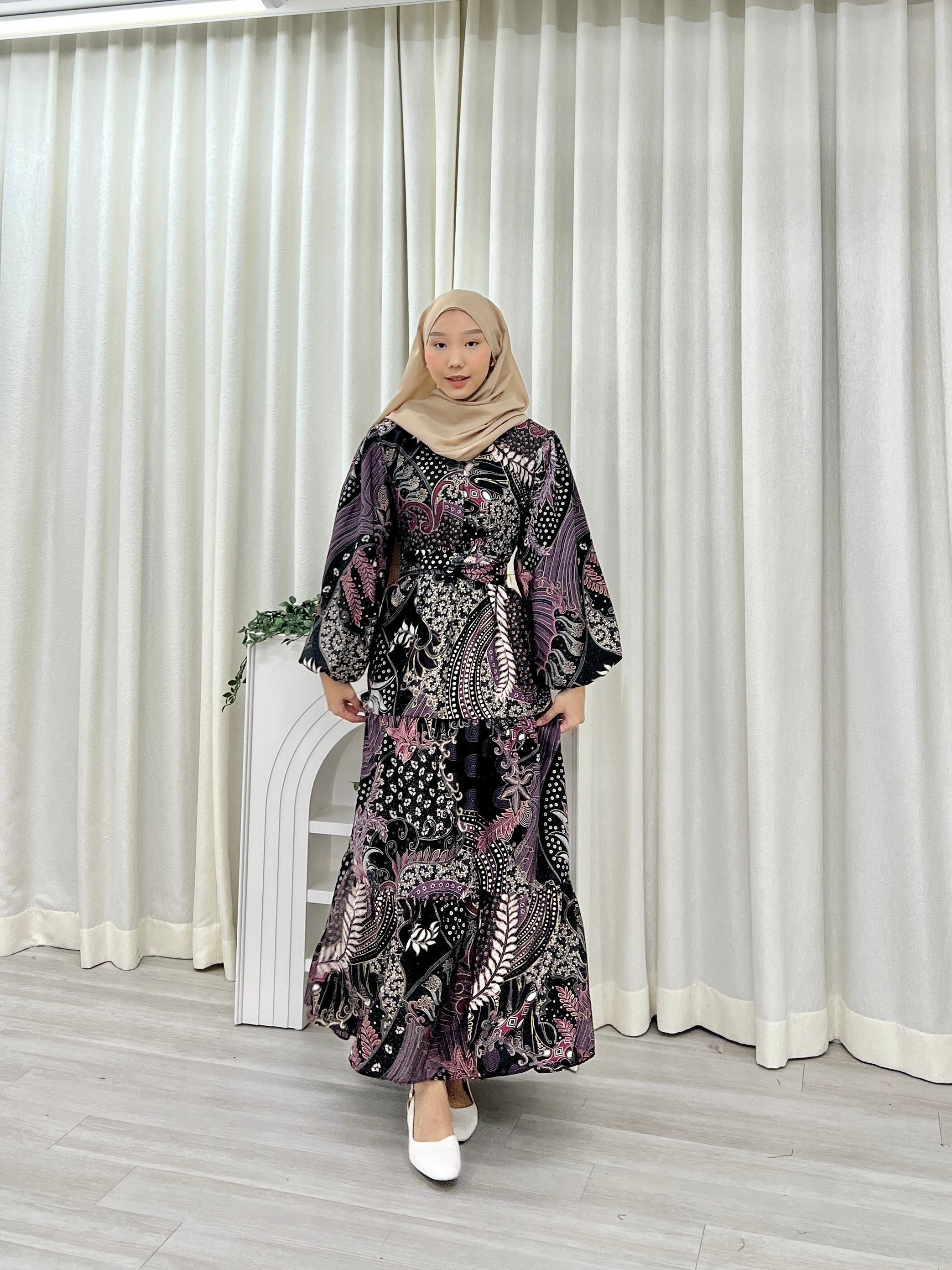 Batik Balloon Sleeve Dress - Murni