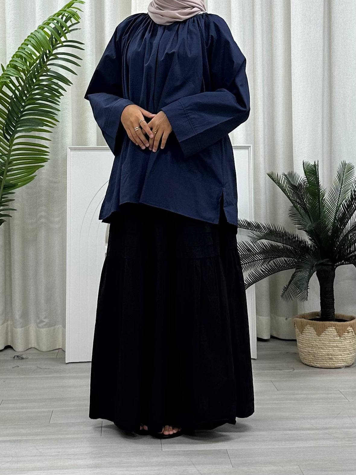 Plain Basic Wide Sleeve Top