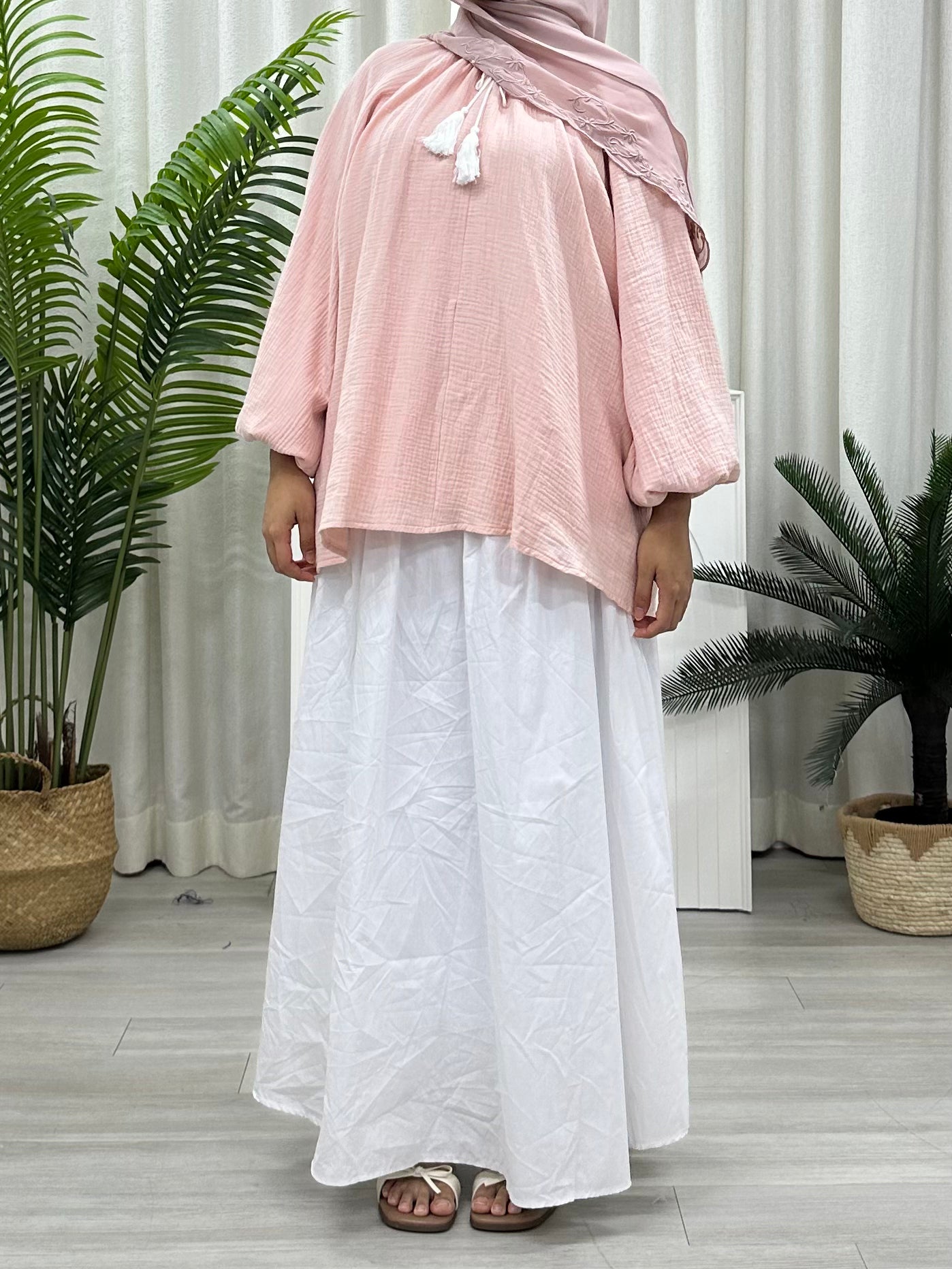 Tassel Cotton Foam Blouse