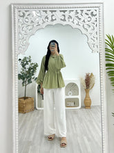 Load image into Gallery viewer, Polyester Ruched Ruffle Top
