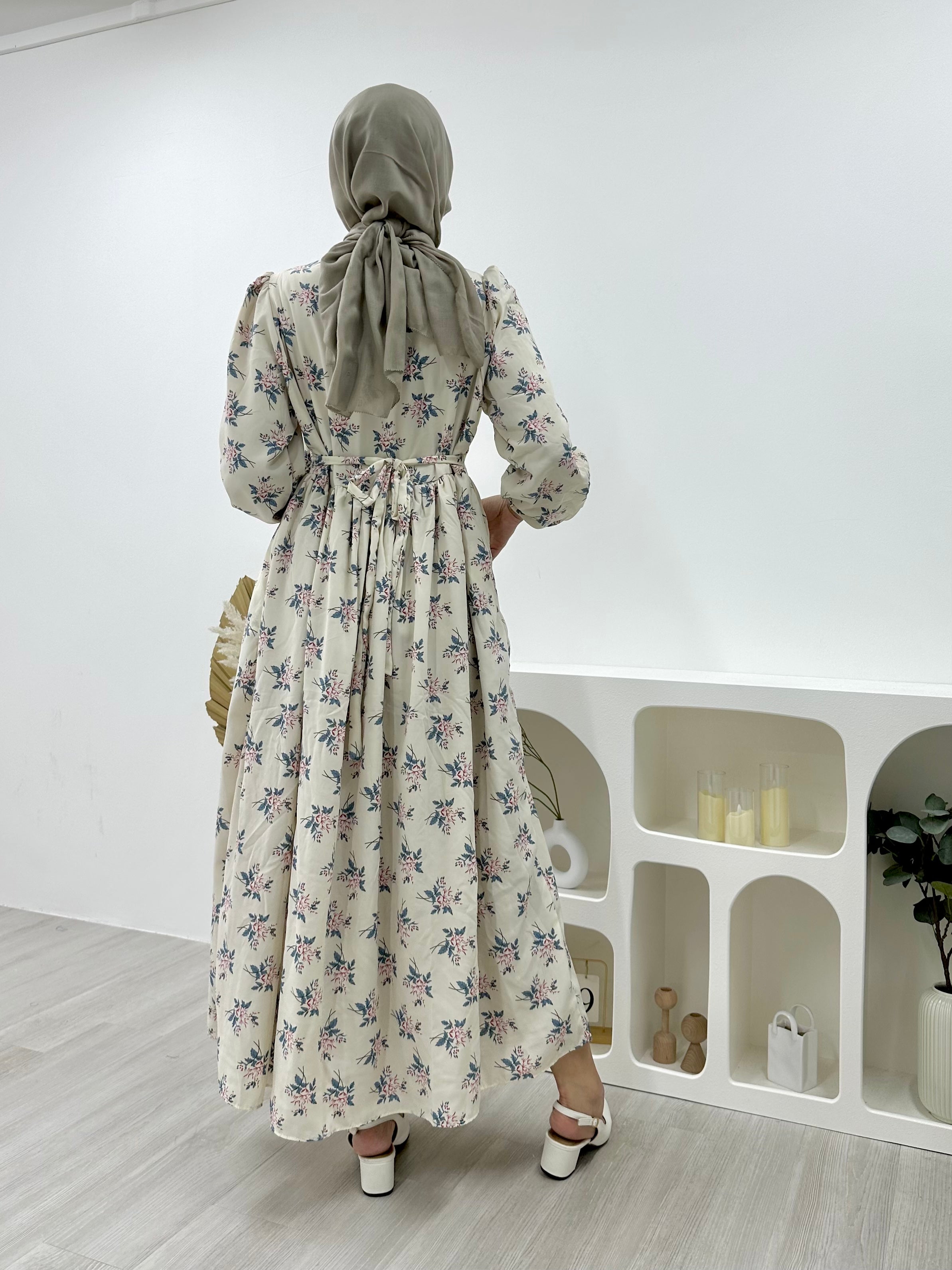 Printed Milkmaid Dress - Ivory Rose