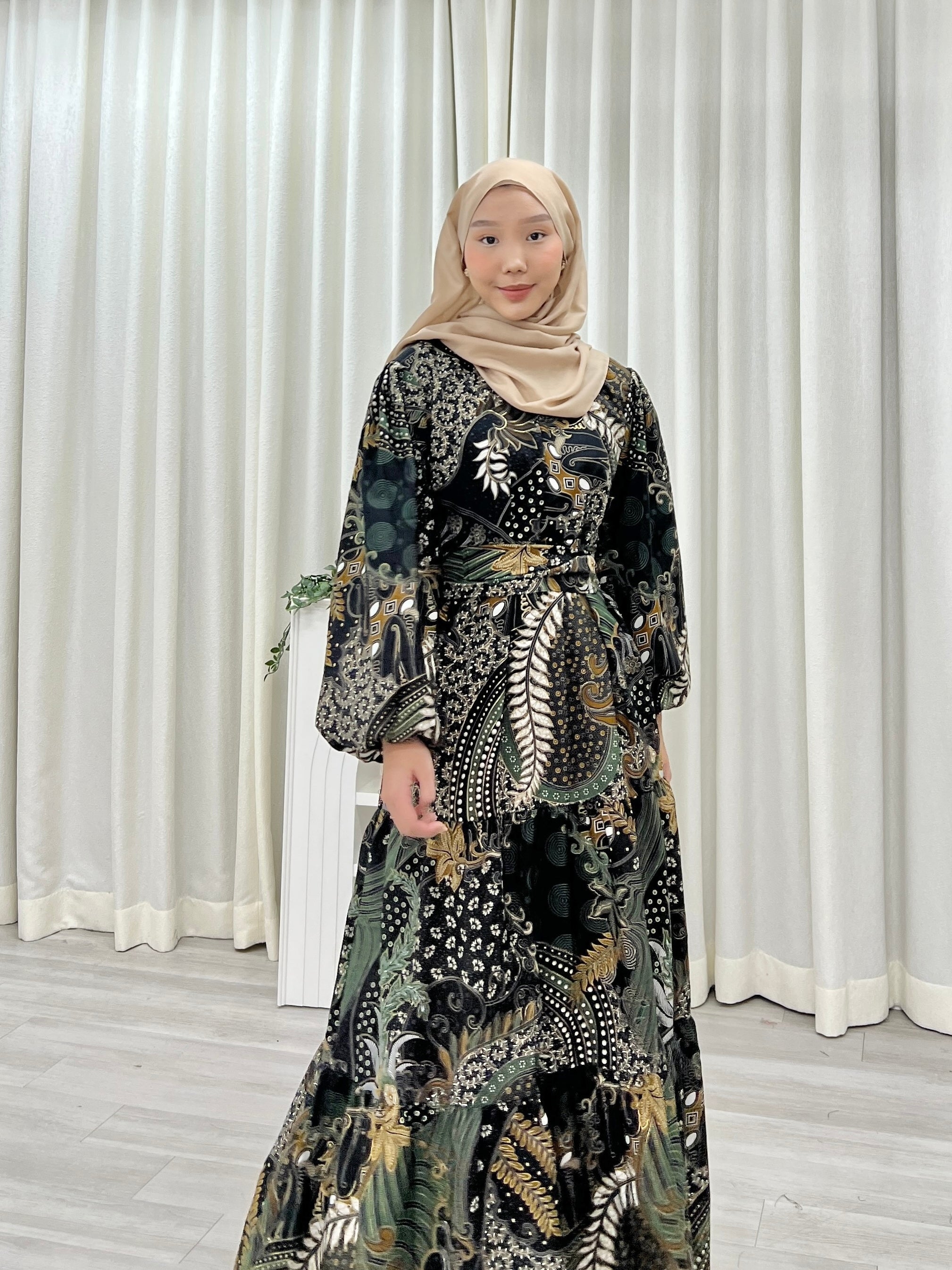 Batik Balloon Sleeve Dress - Murni