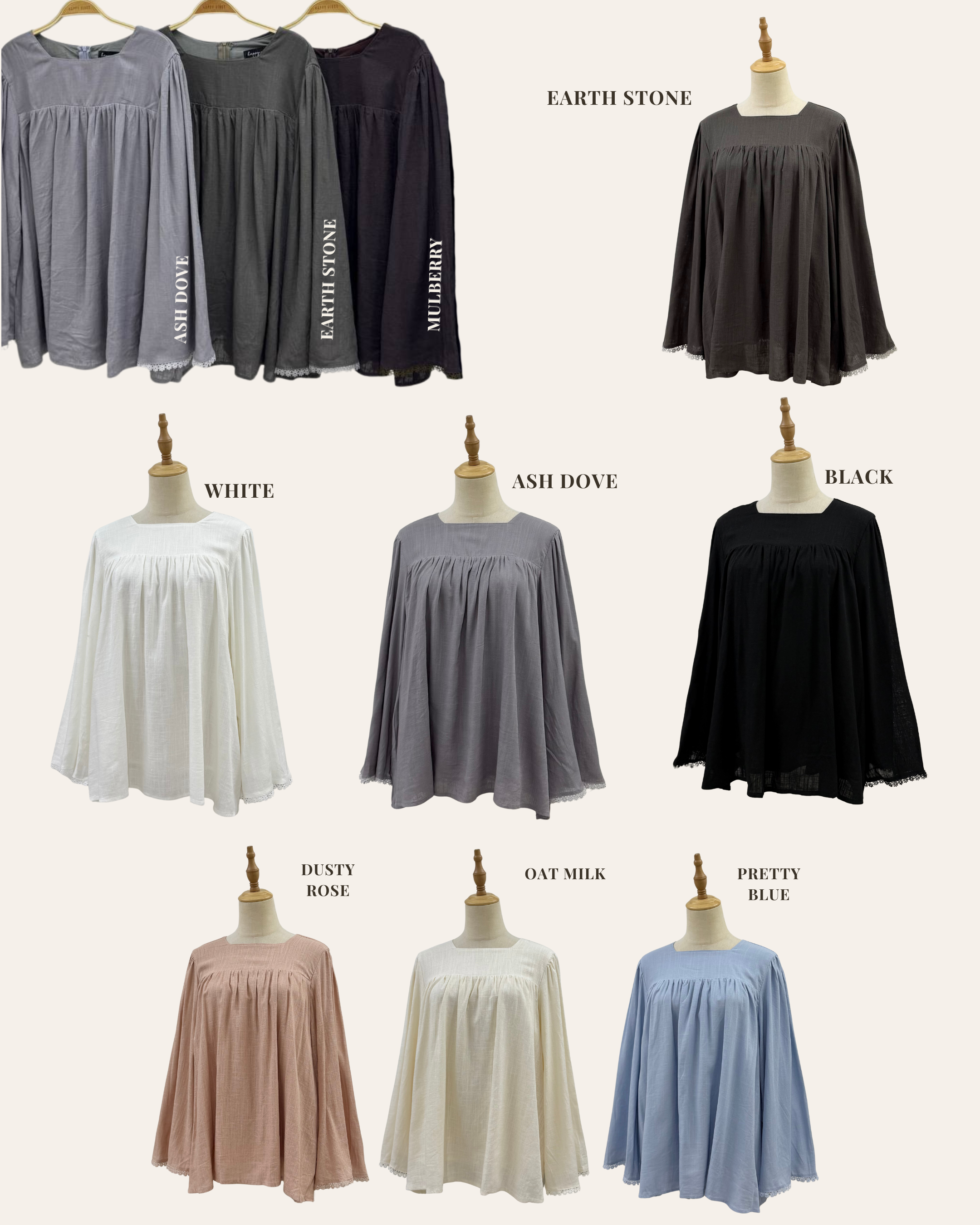 Zora Linen Lace Top HV Label