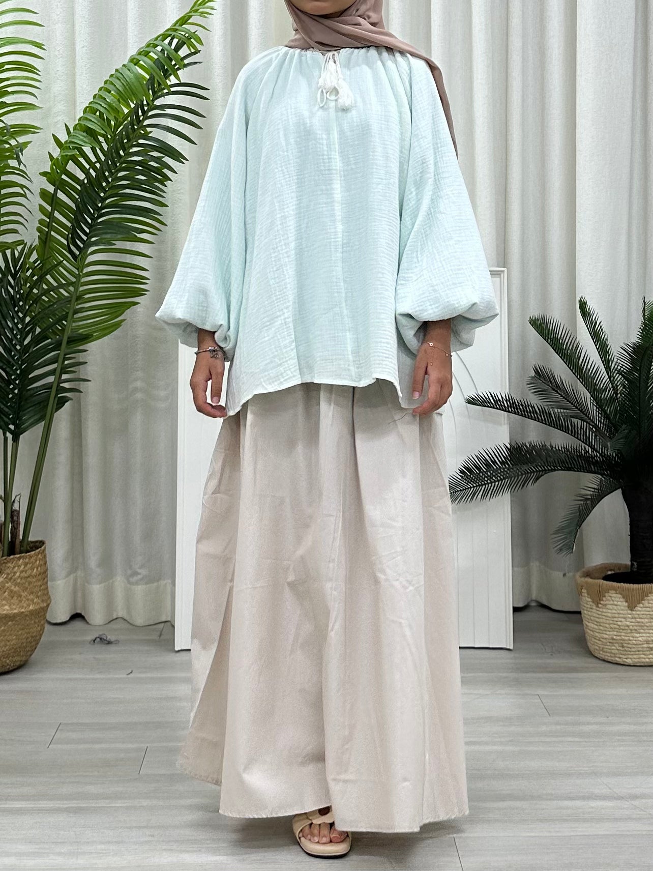 Tassel Cotton Foam Blouse