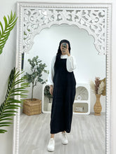 Load image into Gallery viewer, Ruffle Linen Pinafore Jumpsuit
