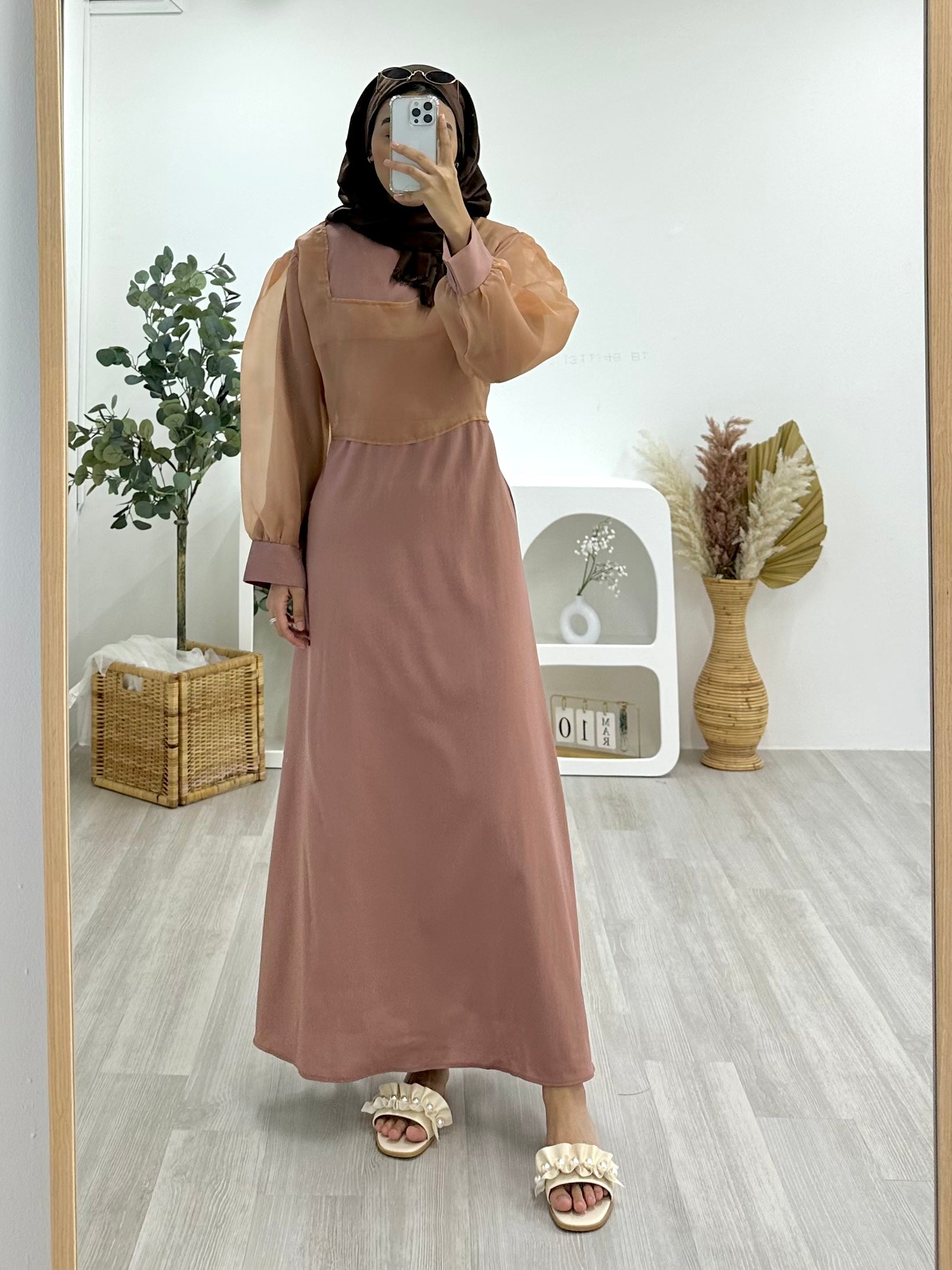 Solid Balloon Maxi Dress