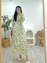 Load image into Gallery viewer, Drape Ruched Flora Spring Dress