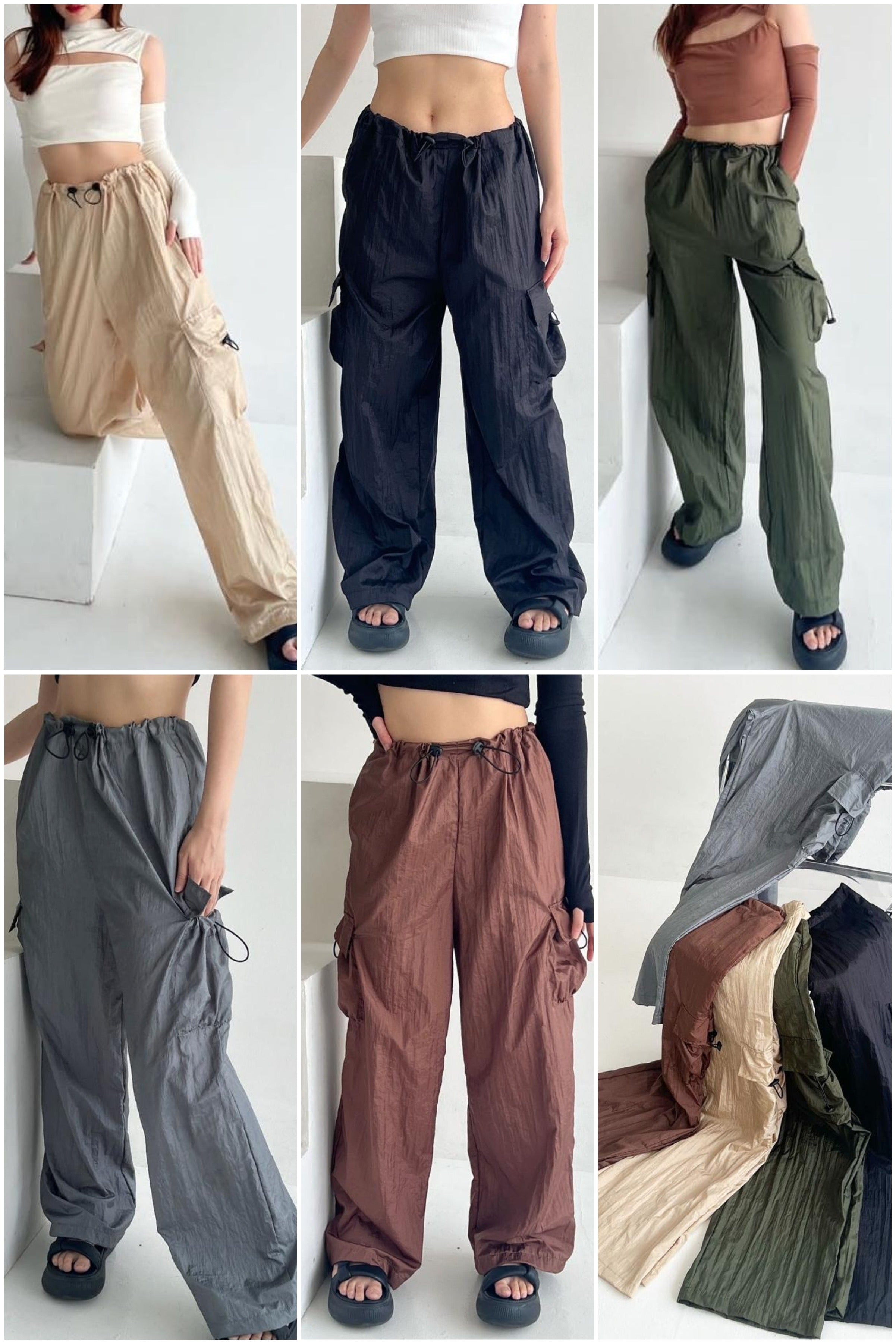 Drawstring Parachute Pants