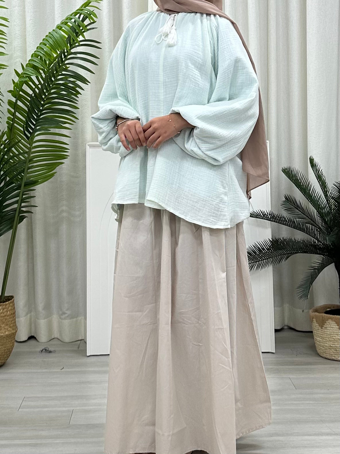 Tassel Cotton Foam Blouse