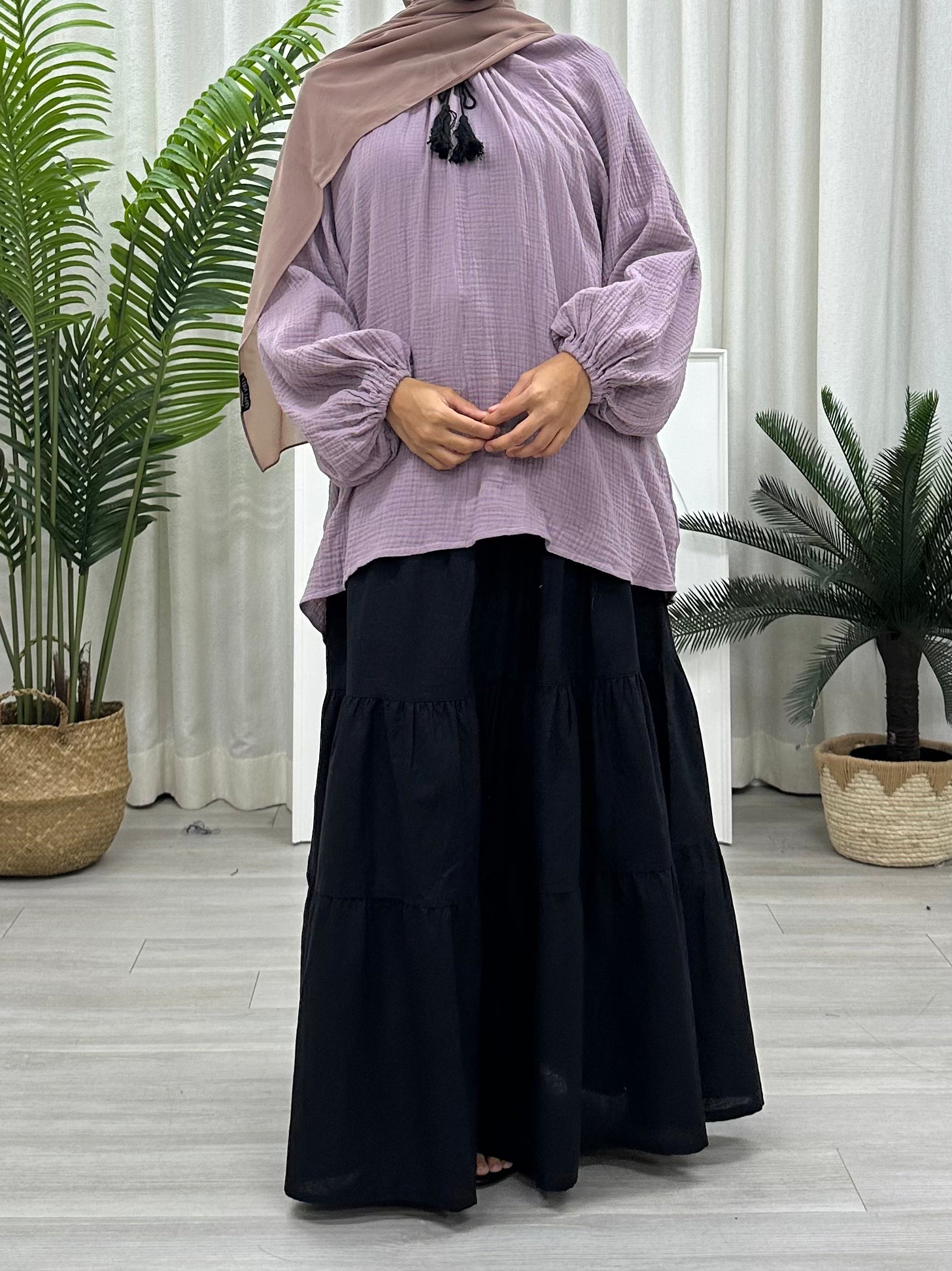 Tassel Cotton Foam Blouse