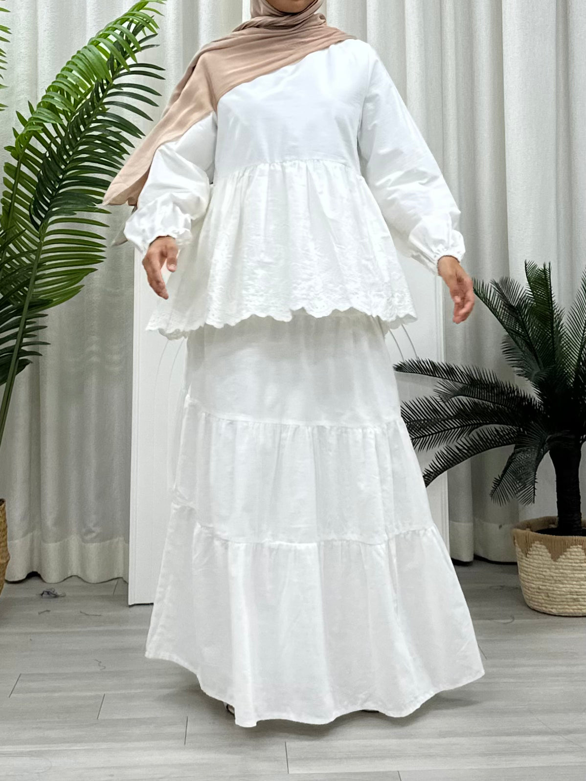 Rose Eyelet Babydoll Blouse