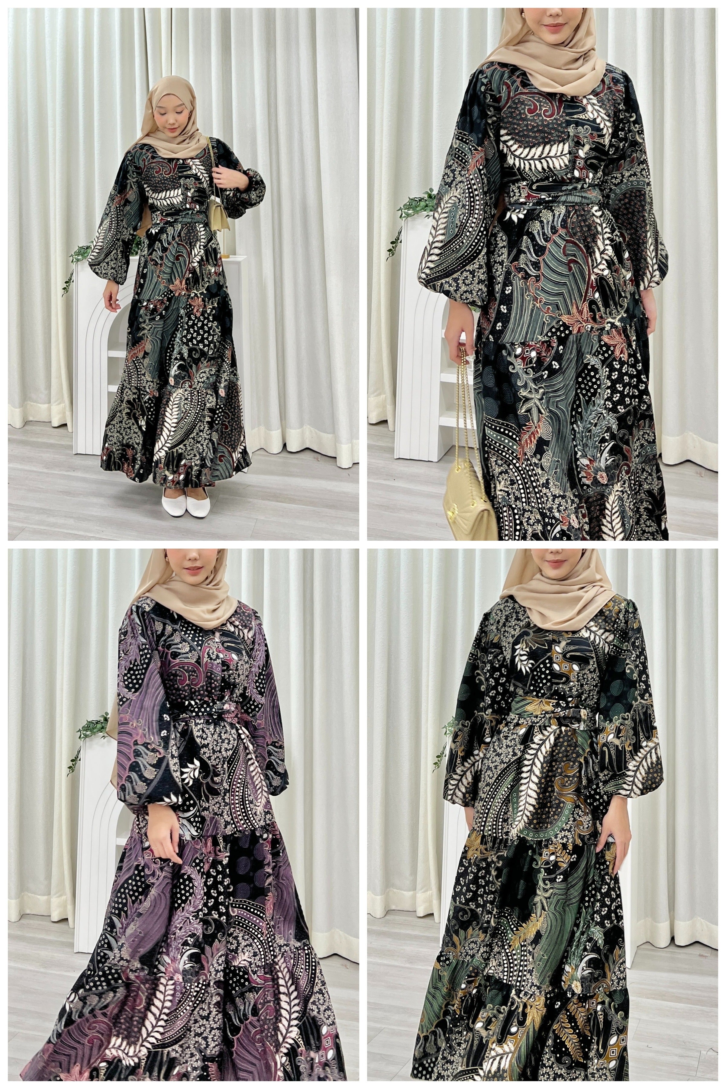 Batik Balloon Sleeve Dress - Murni