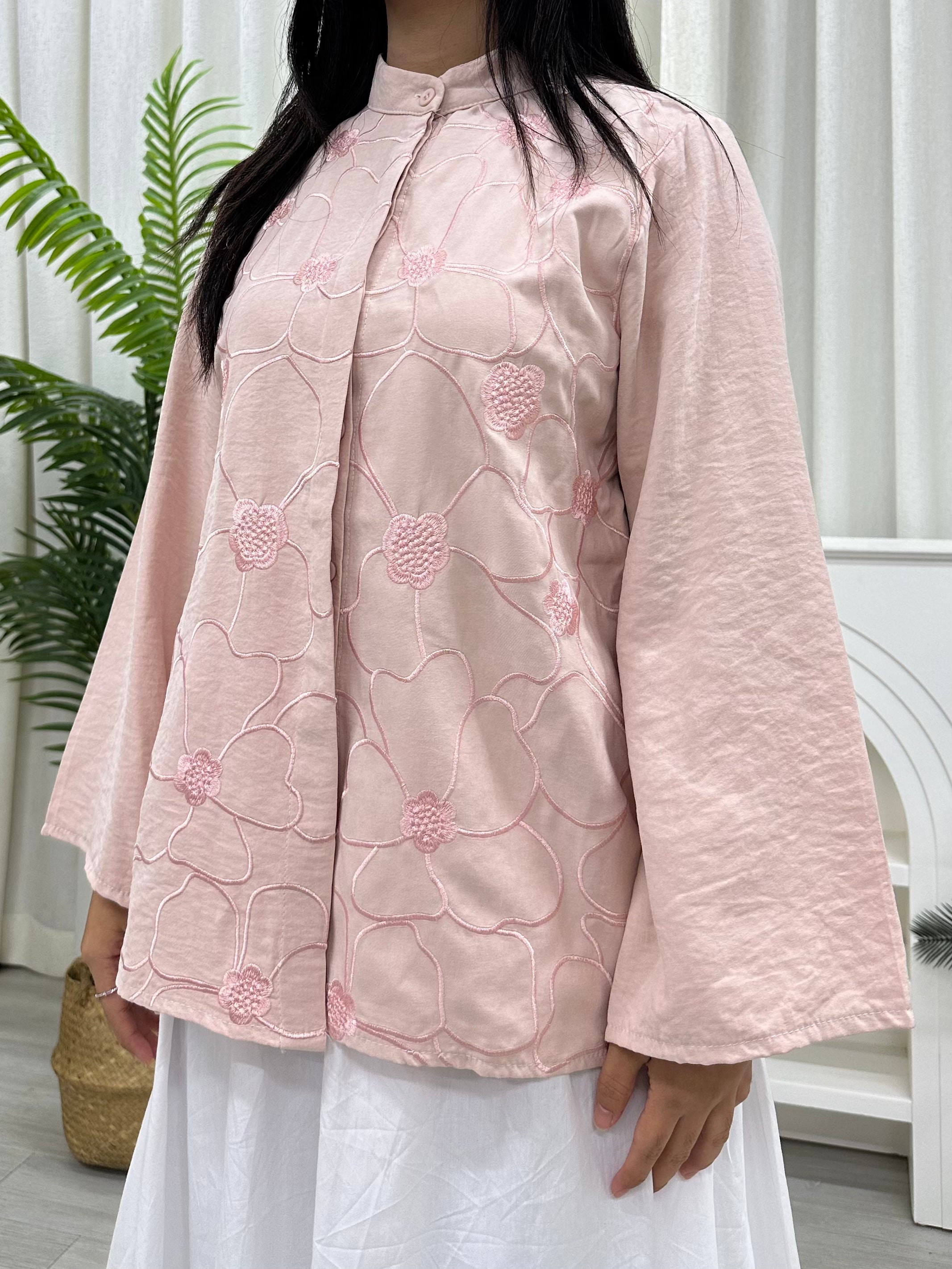 Floral Line Colour Top - Button