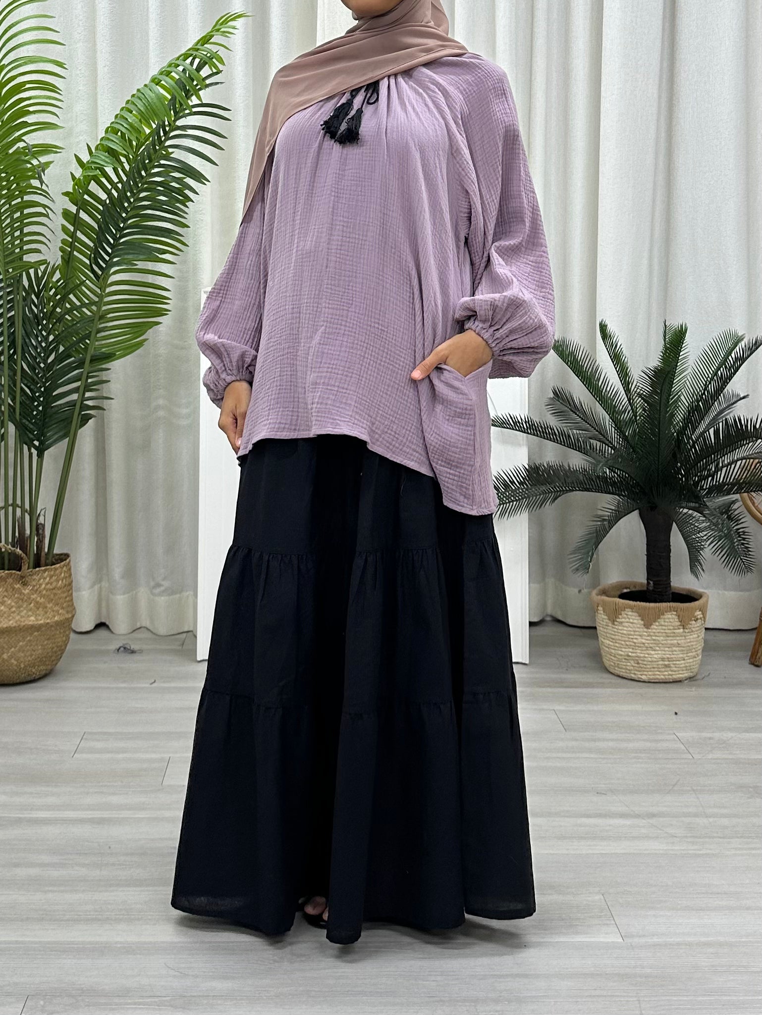 Tassel Cotton Foam Blouse