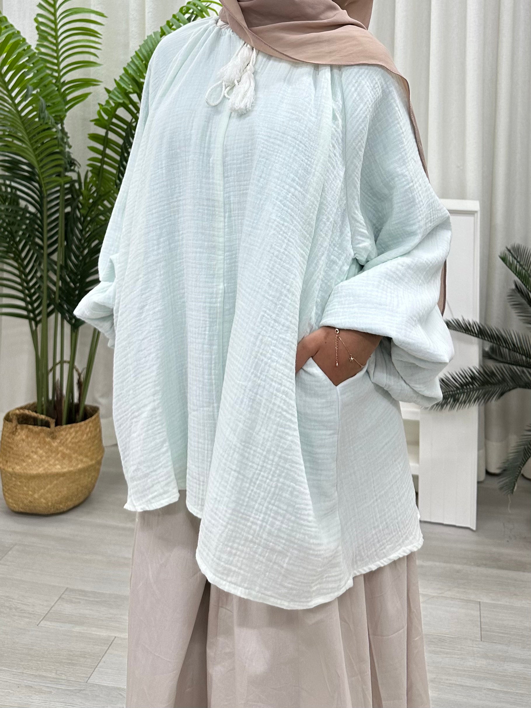 Tassel Cotton Foam Blouse