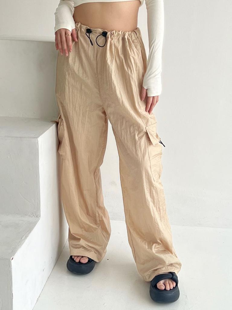 Drawstring Parachute Pants