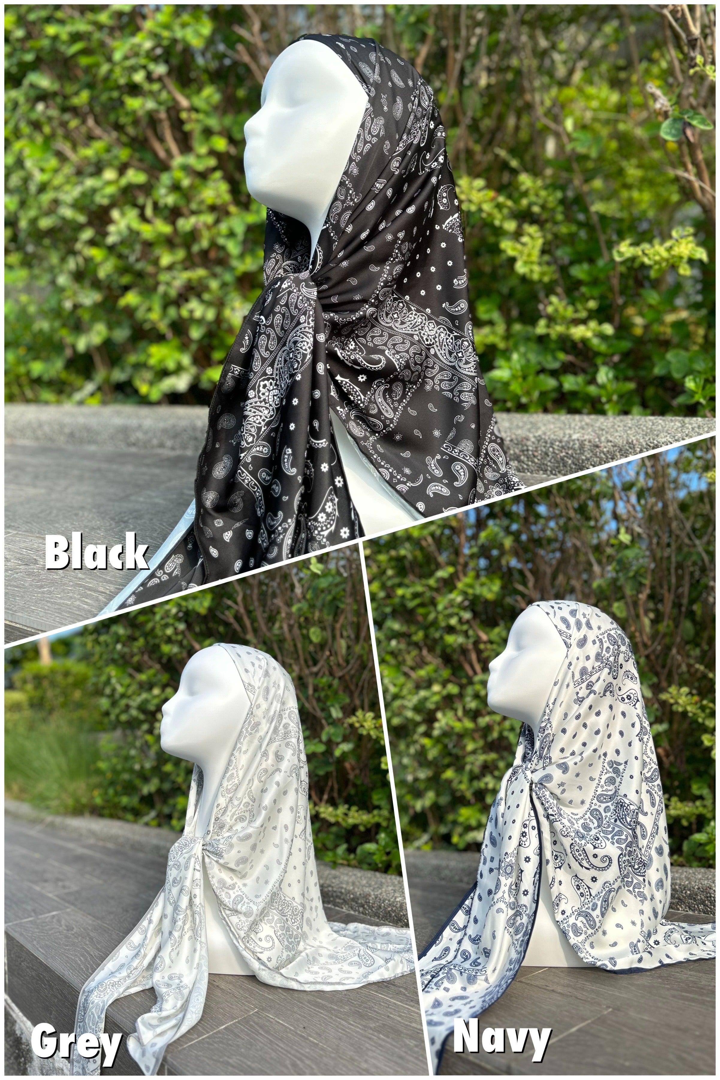 Triangle Satin Shawl - Bandana