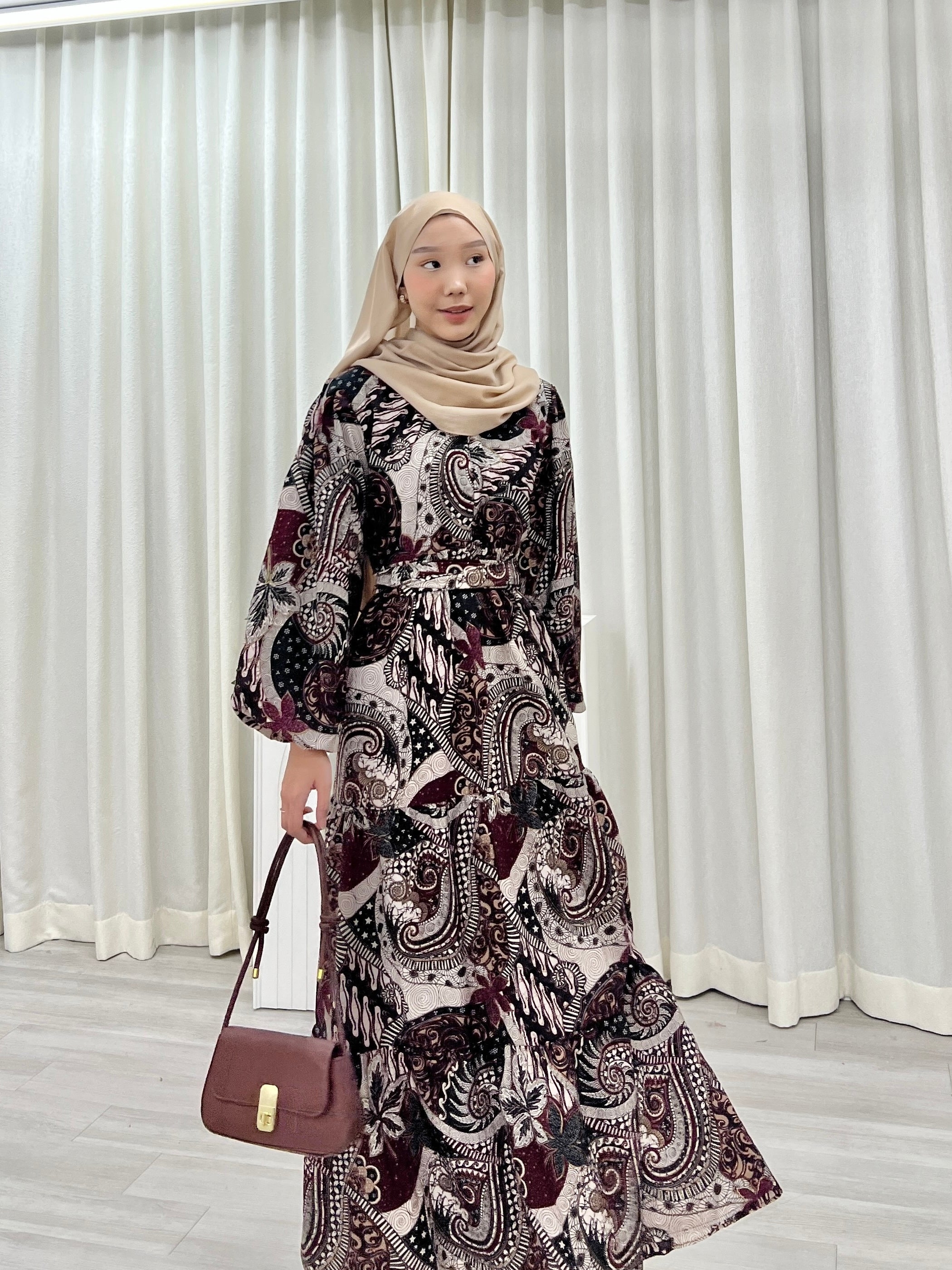 Batik Balloon Sleeve Dress - Jihan