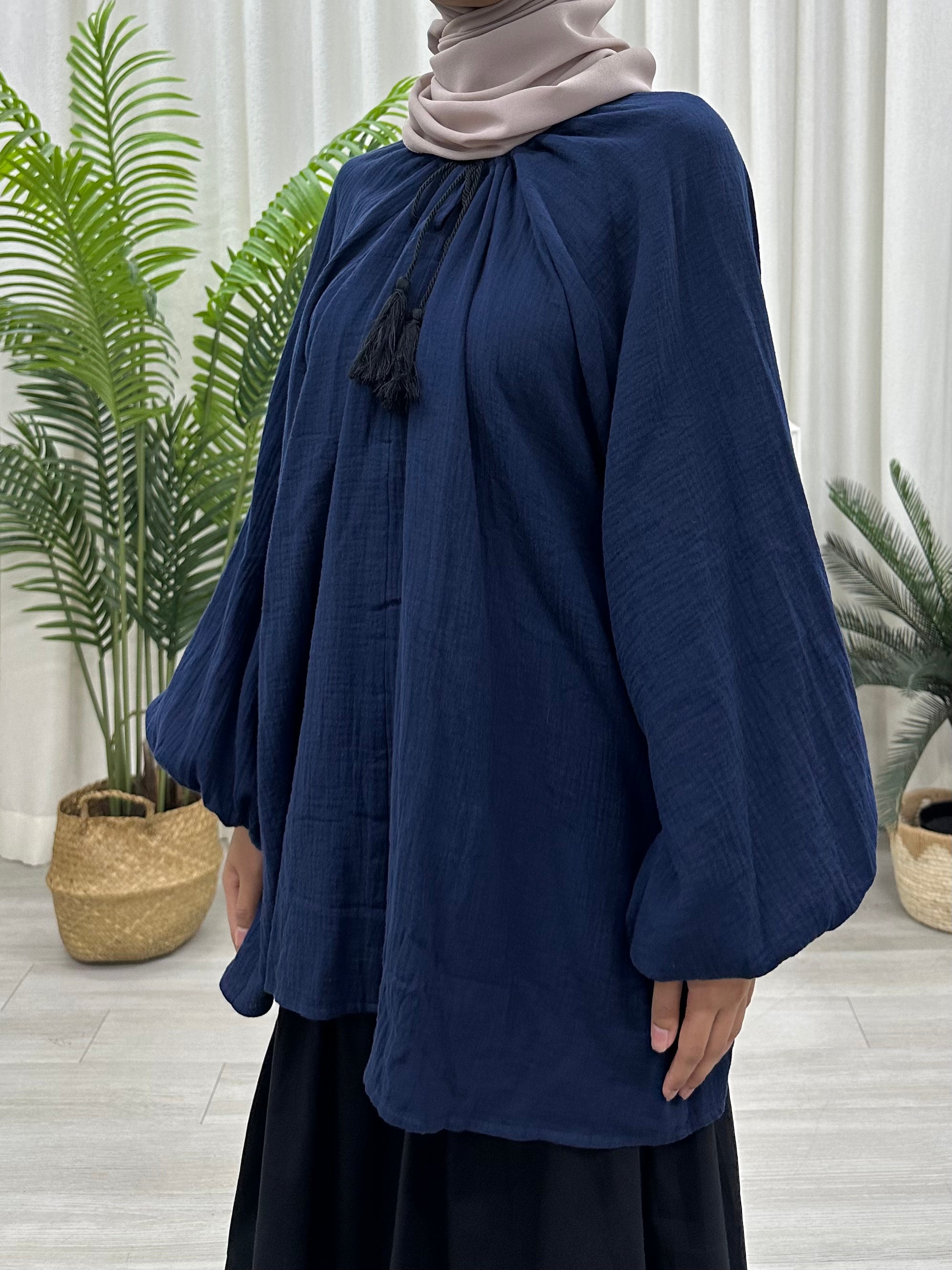 Tassel Cotton Foam Blouse