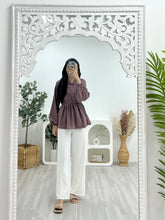 Load image into Gallery viewer, Polyester Ruched Ruffle Top
