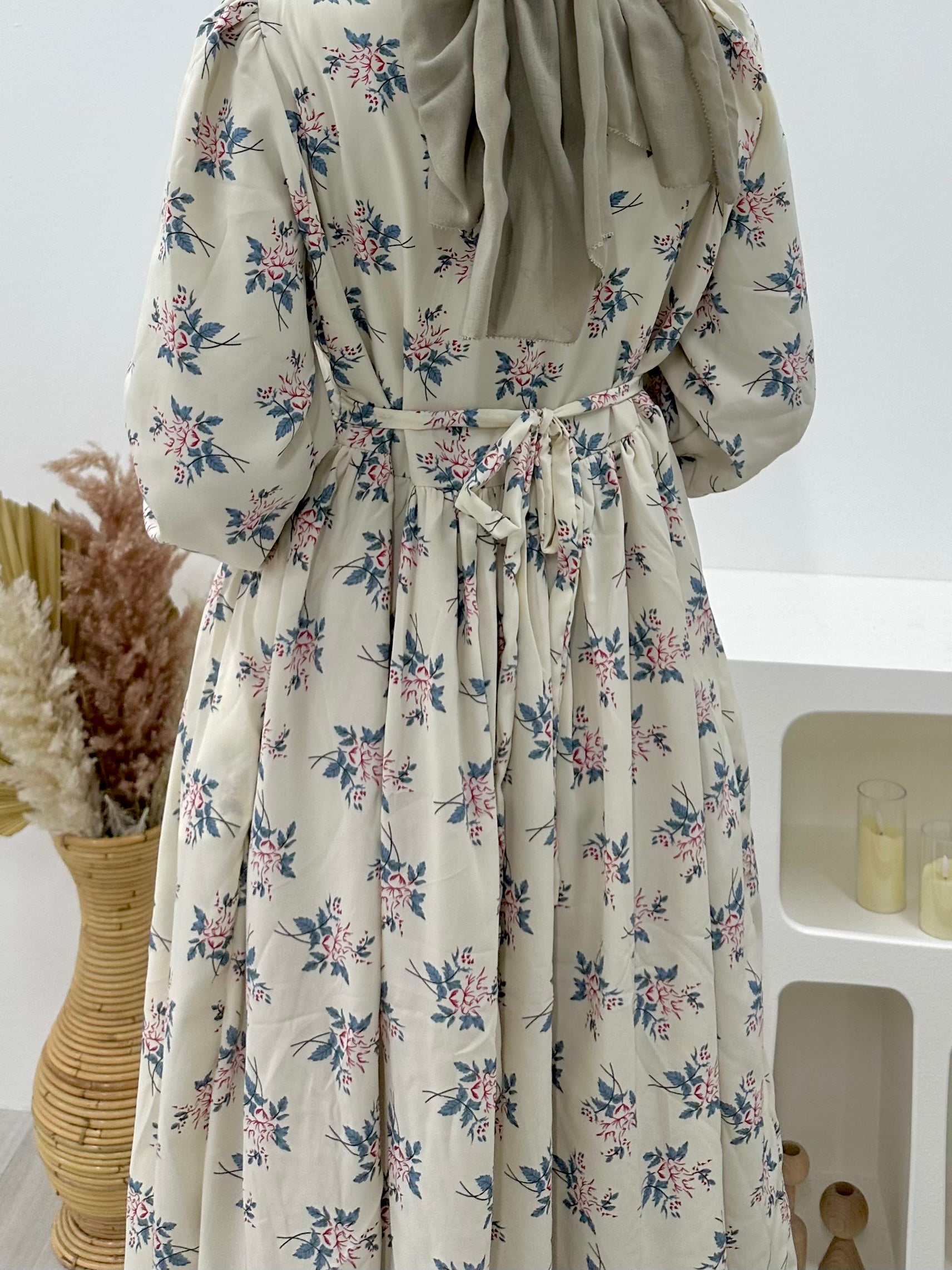 Printed Milkmaid Dress - Ivory Rose