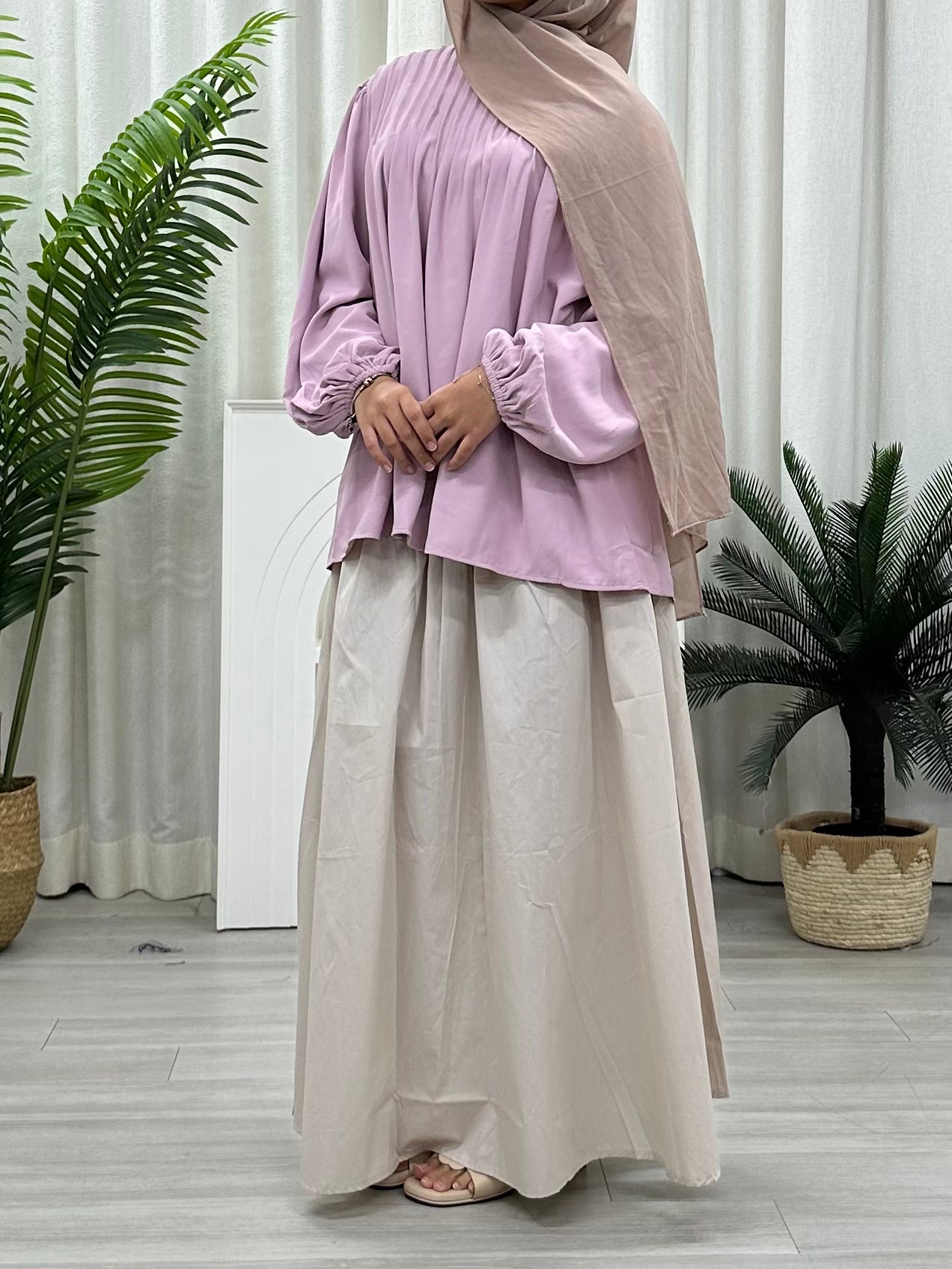 Rina Pleats Polyester Top Soft