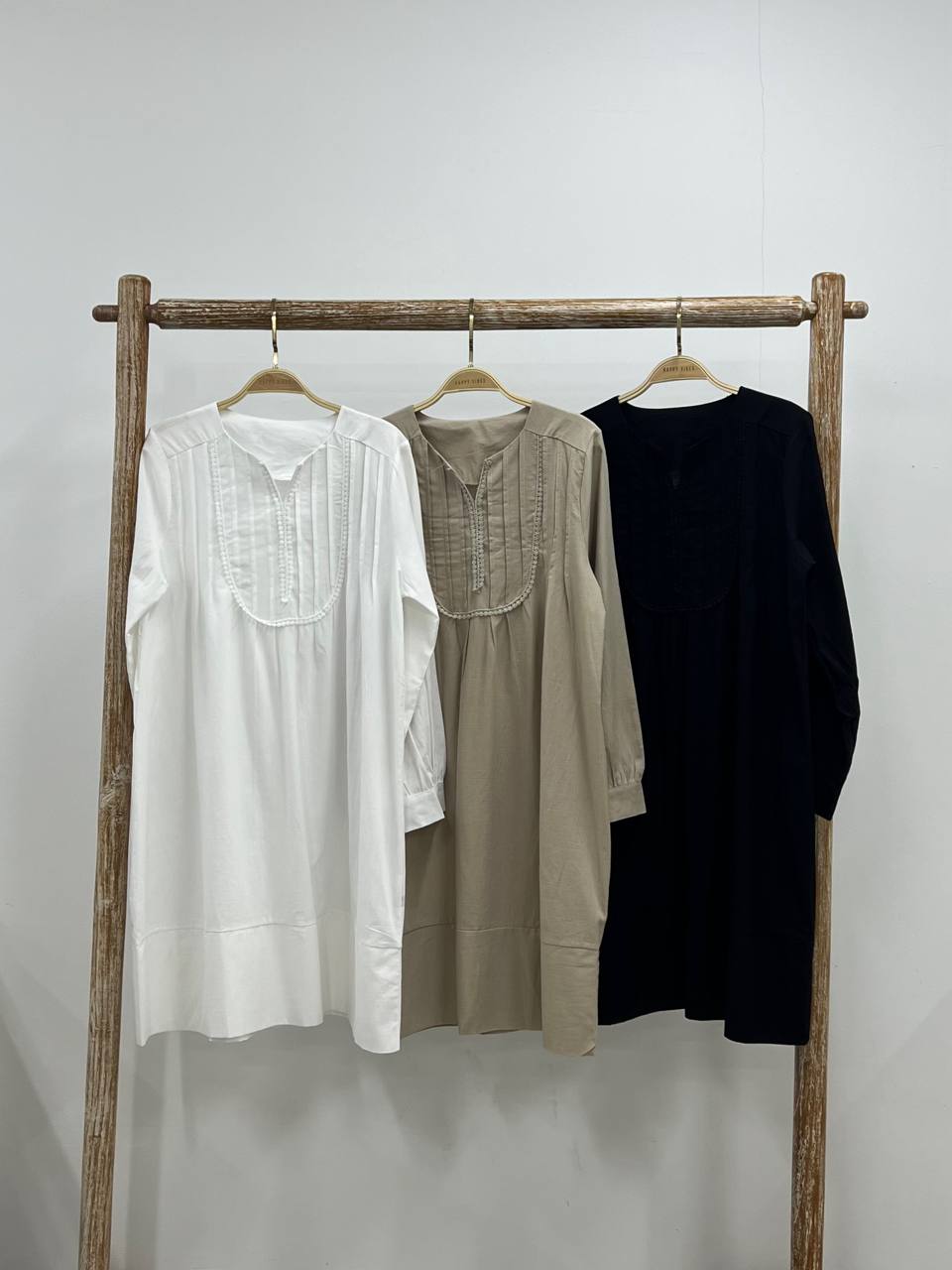Belle Pleated Lace Tunic - Linen