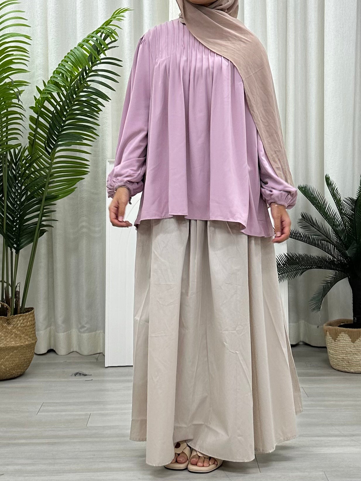 Rina Pleats Polyester Top Soft