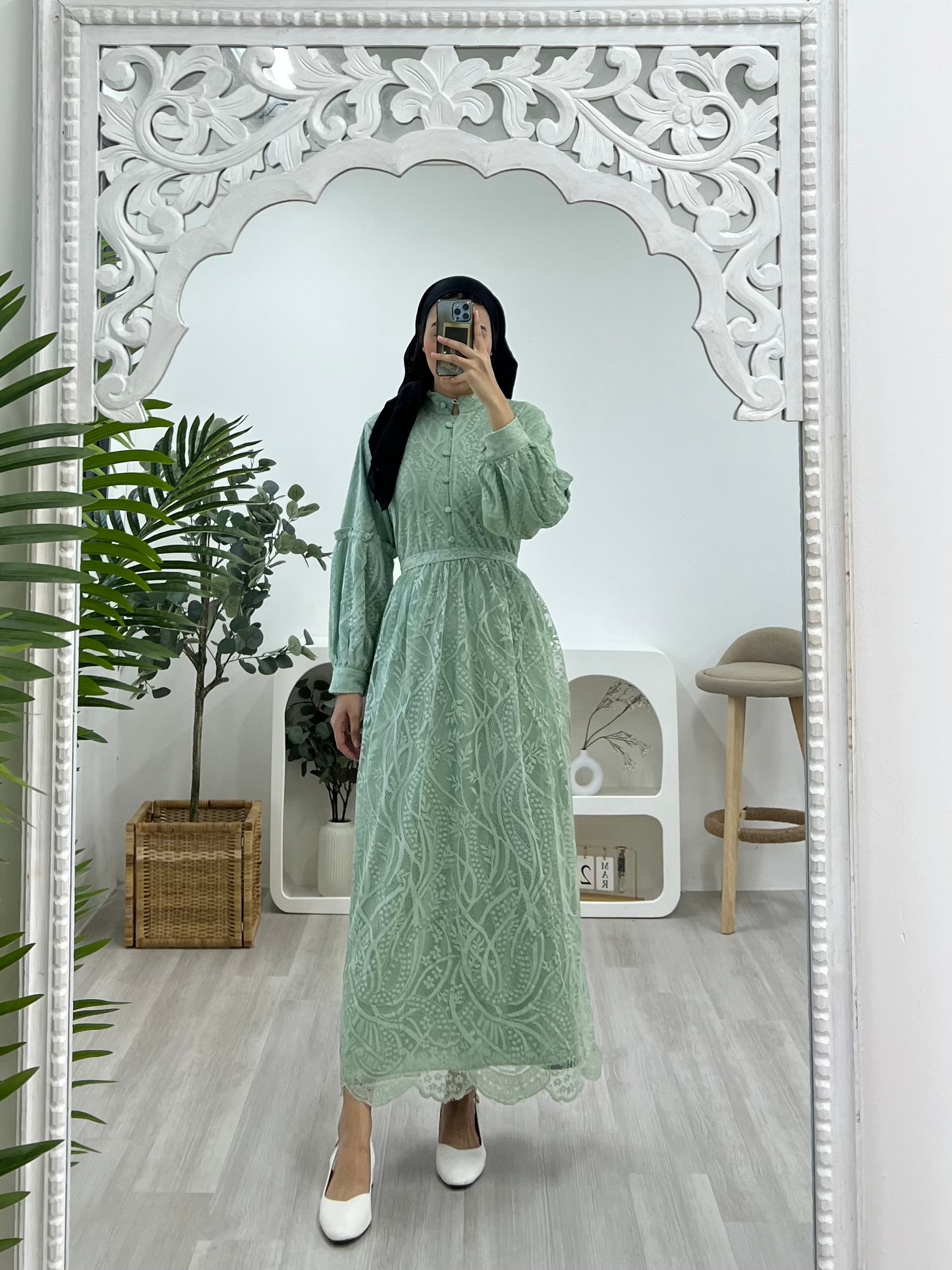 Safeeya Lace Ruffle Dress