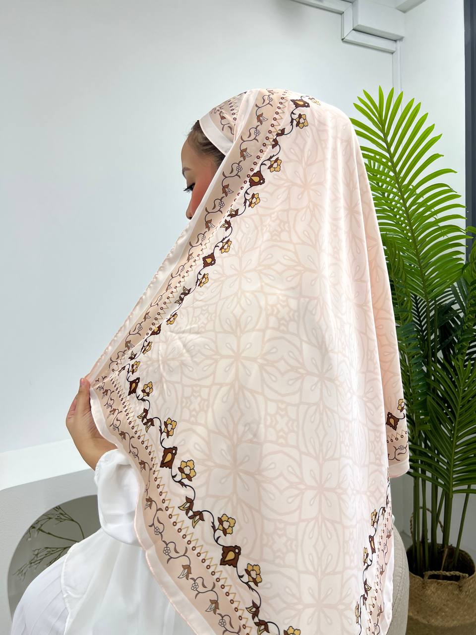 Printed Matte Satin Shawl - Whimsical