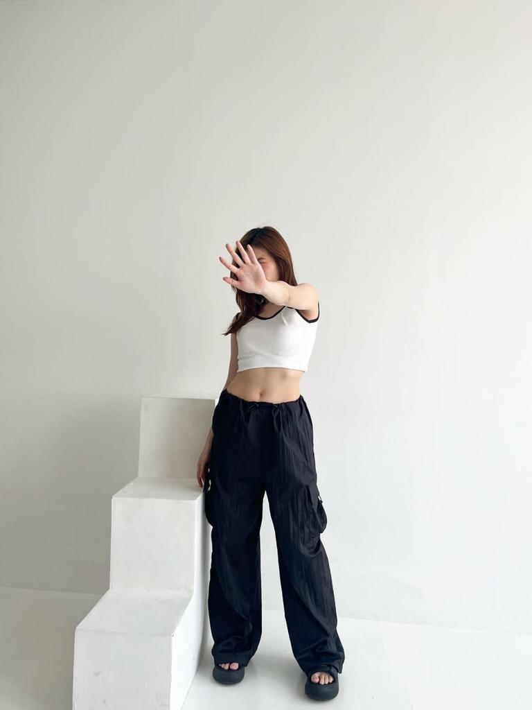 Drawstring Parachute Pants