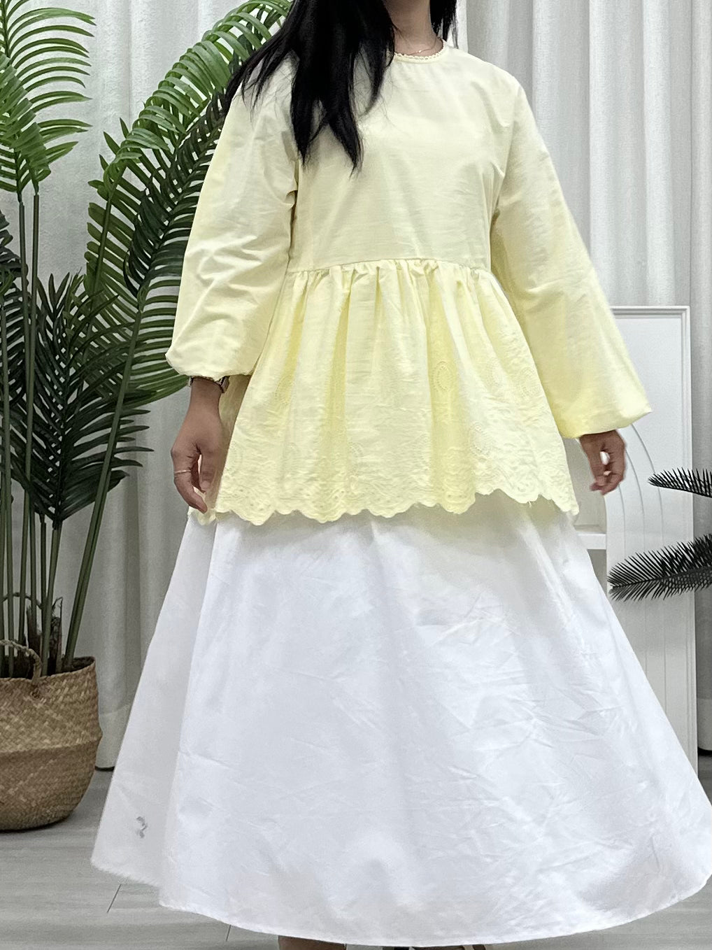 Rose Eyelet Babydoll Blouse