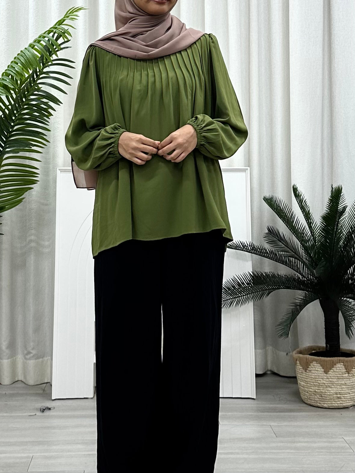 Rina Pleats Polyester Top Soft