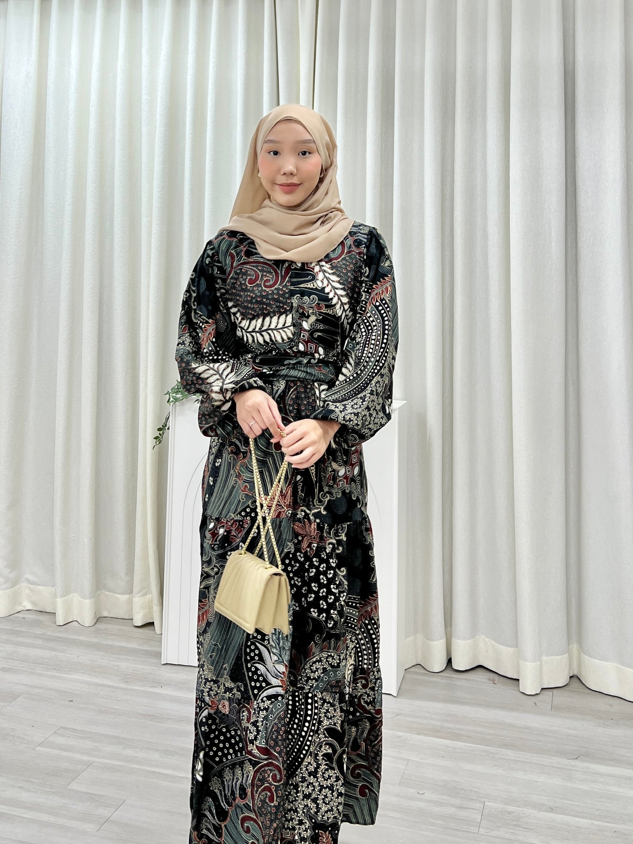 Batik Balloon Sleeve Dress - Murni