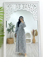 Load image into Gallery viewer, Printed Milkmaid Dress - Rain