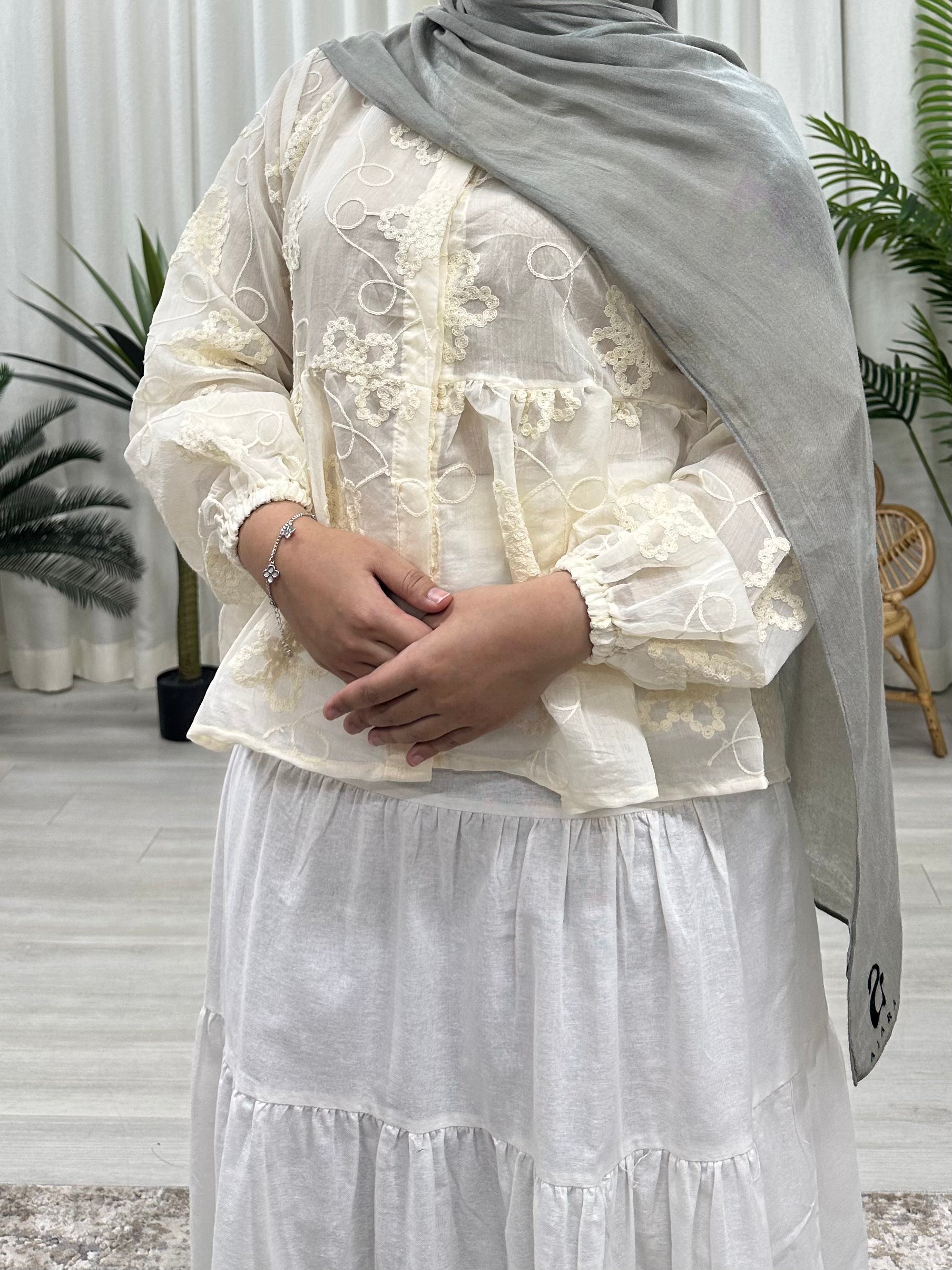 Rumi Embroidered Petals Top