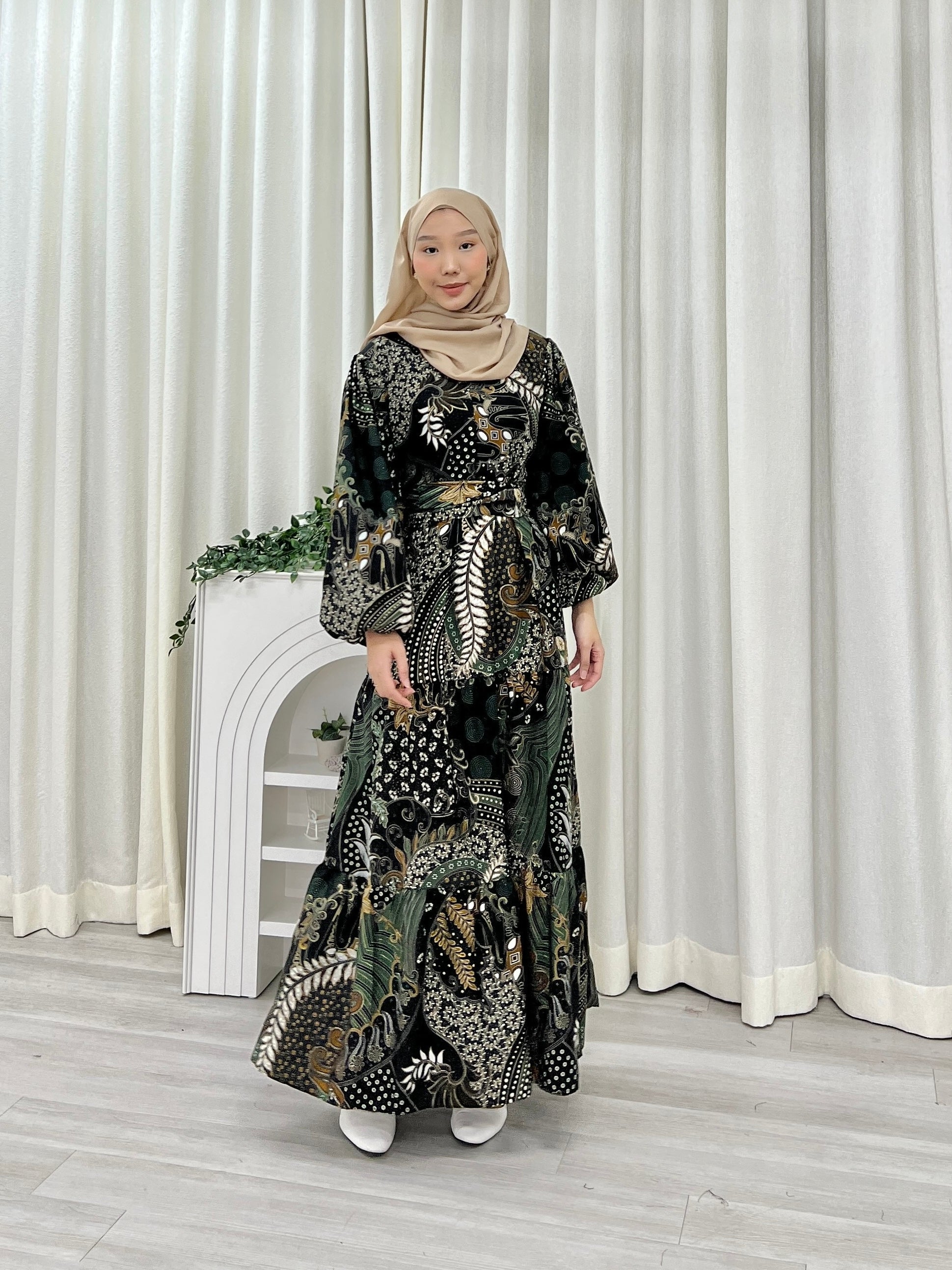 Batik Balloon Sleeve Dress - Murni