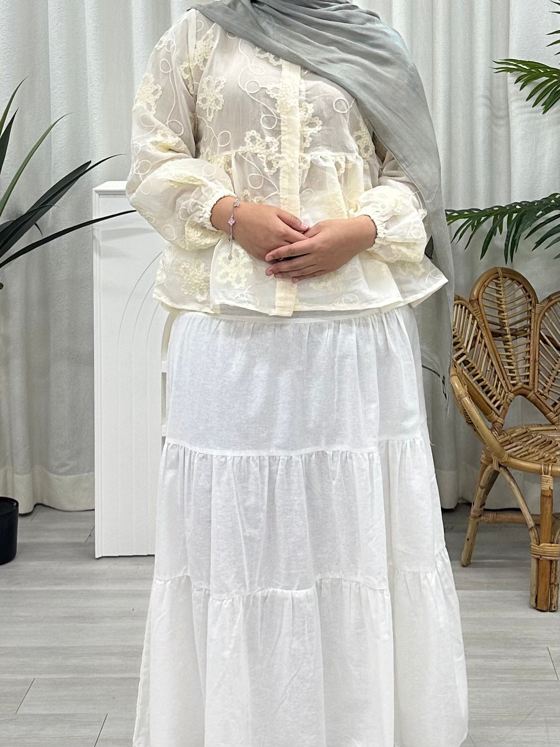 Rumi Embroidered Petals Top