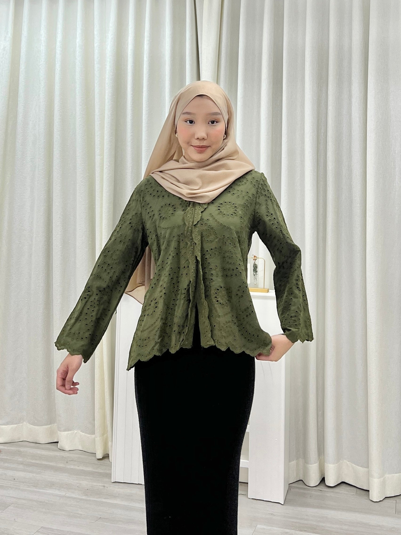 Zara Kebaya Eyelet Top