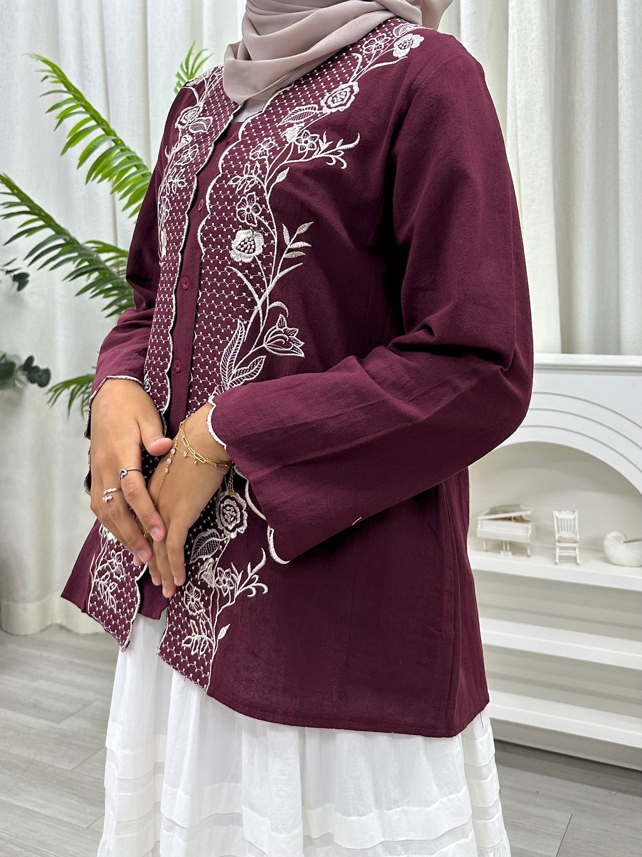 Floral Sulam Drift Top - Button