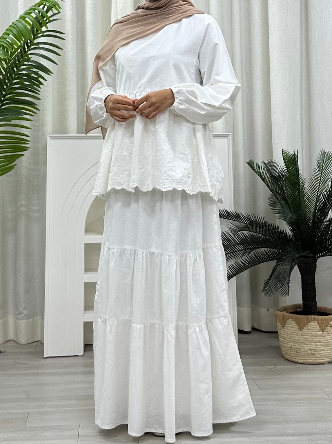 Rose Eyelet Babydoll Blouse