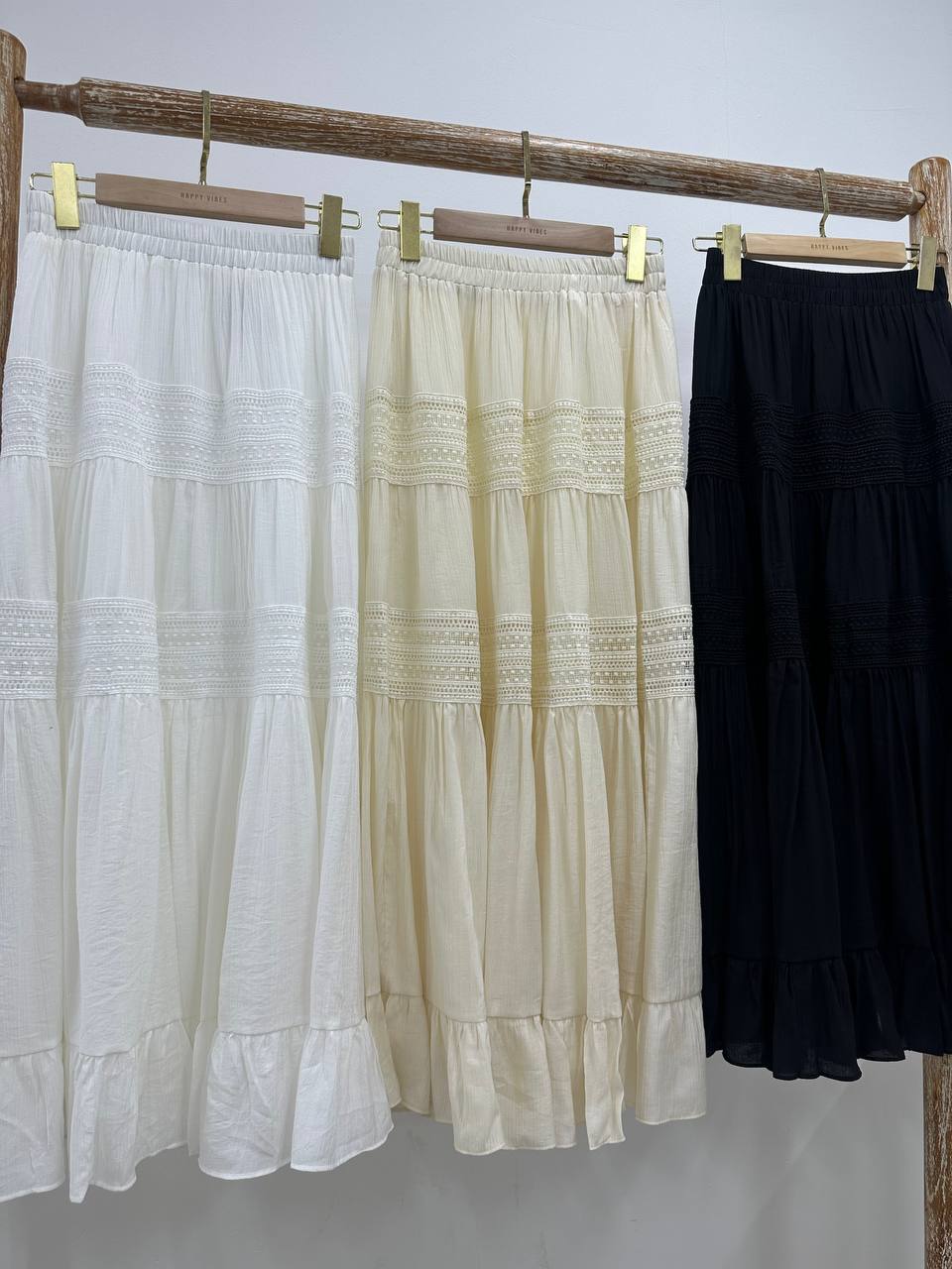 Elia Crinkle Lace Tiered Skirt