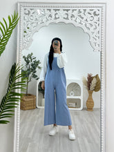 Load image into Gallery viewer, Ruffle Linen Pinafore Jumpsuit