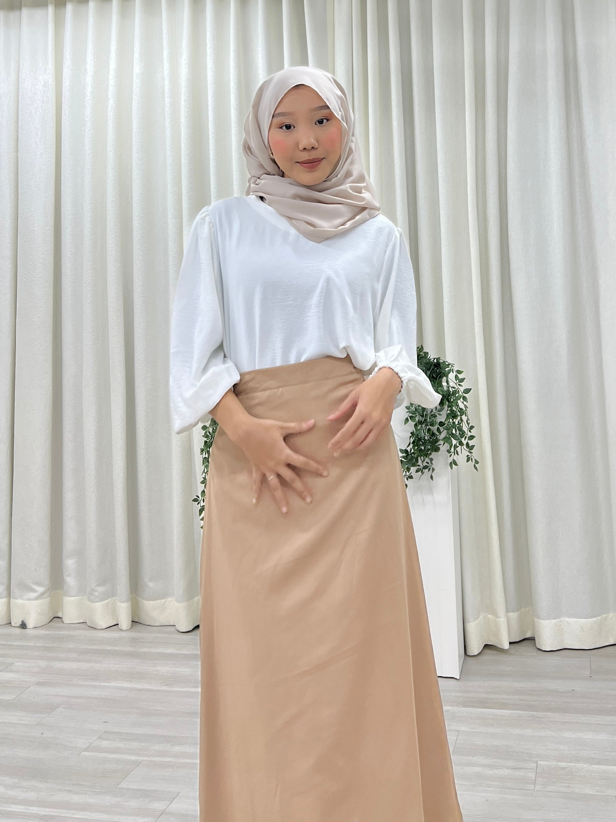 Satin A-line Skirt